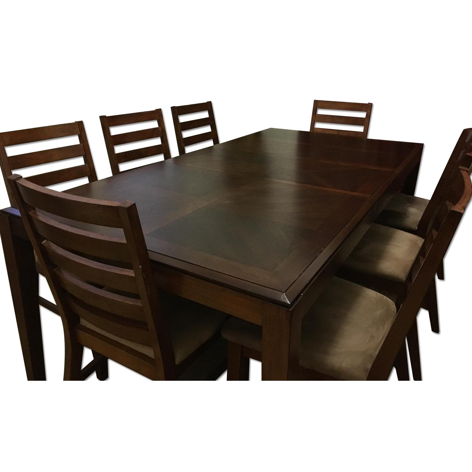 Walnut Finish Dining Table w/ 8 Chairs - image-0