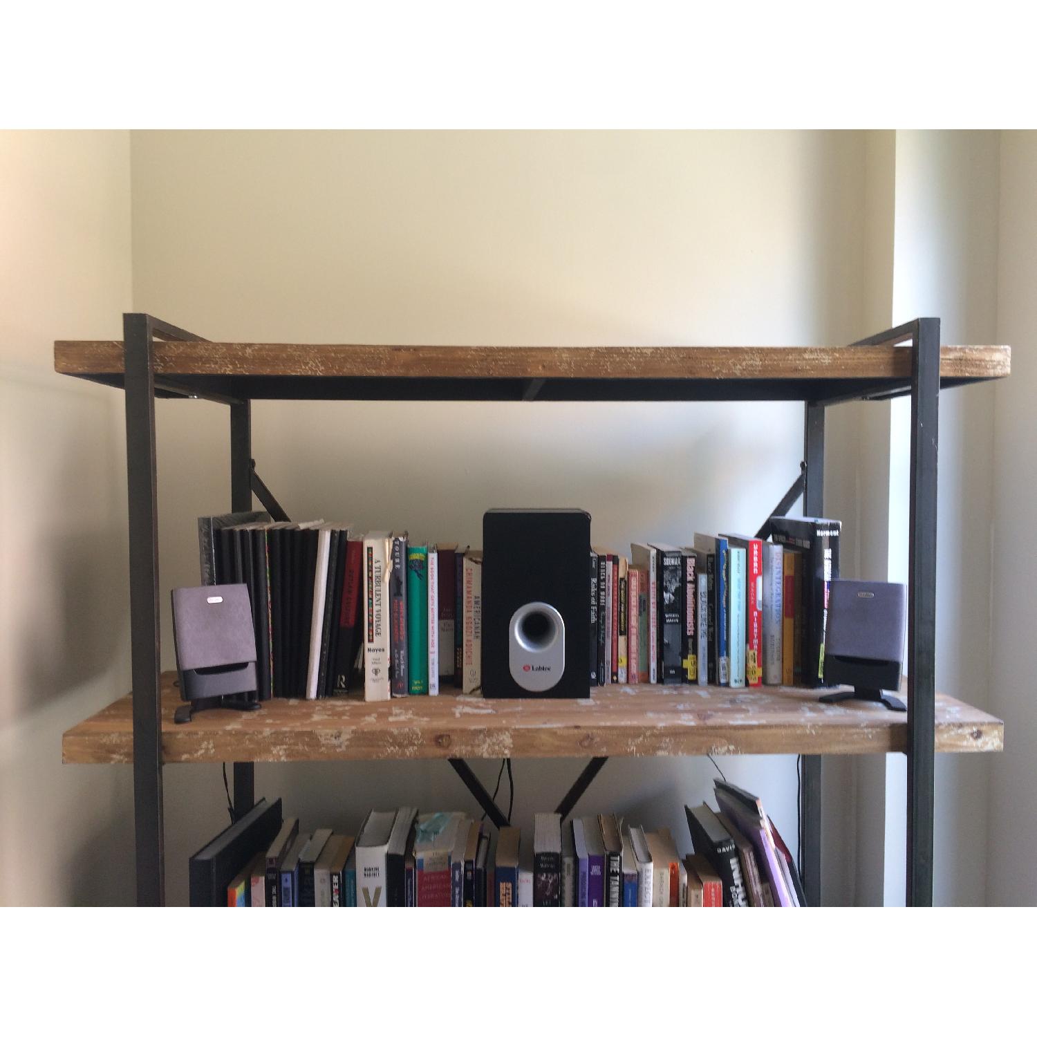 Woodland Imports Classic Grey & Metal Bookcase - image-3