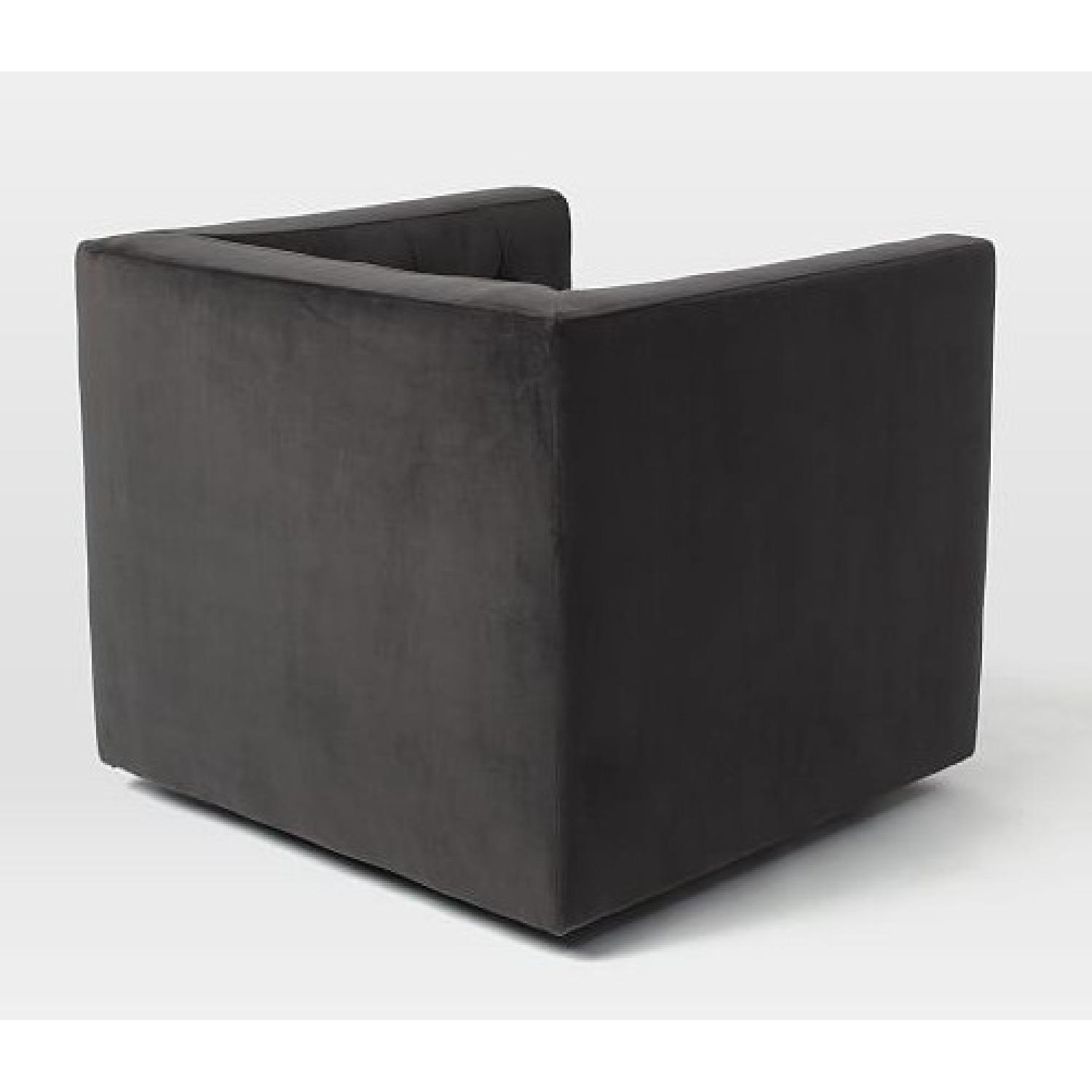 West Elm Rochester Swivel Arm Chair in Performance Velvet - image-3
