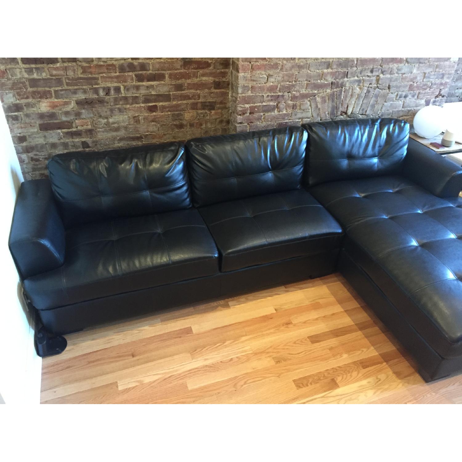 Wayfair Leather Sectional Couch AptDeco