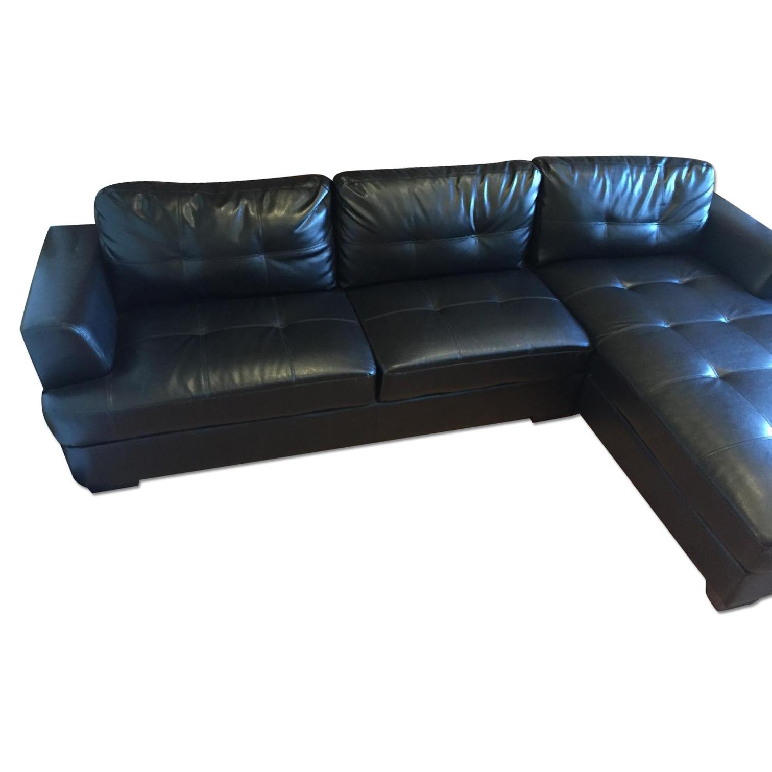 Wayfair Leather Sectional Couch AptDeco