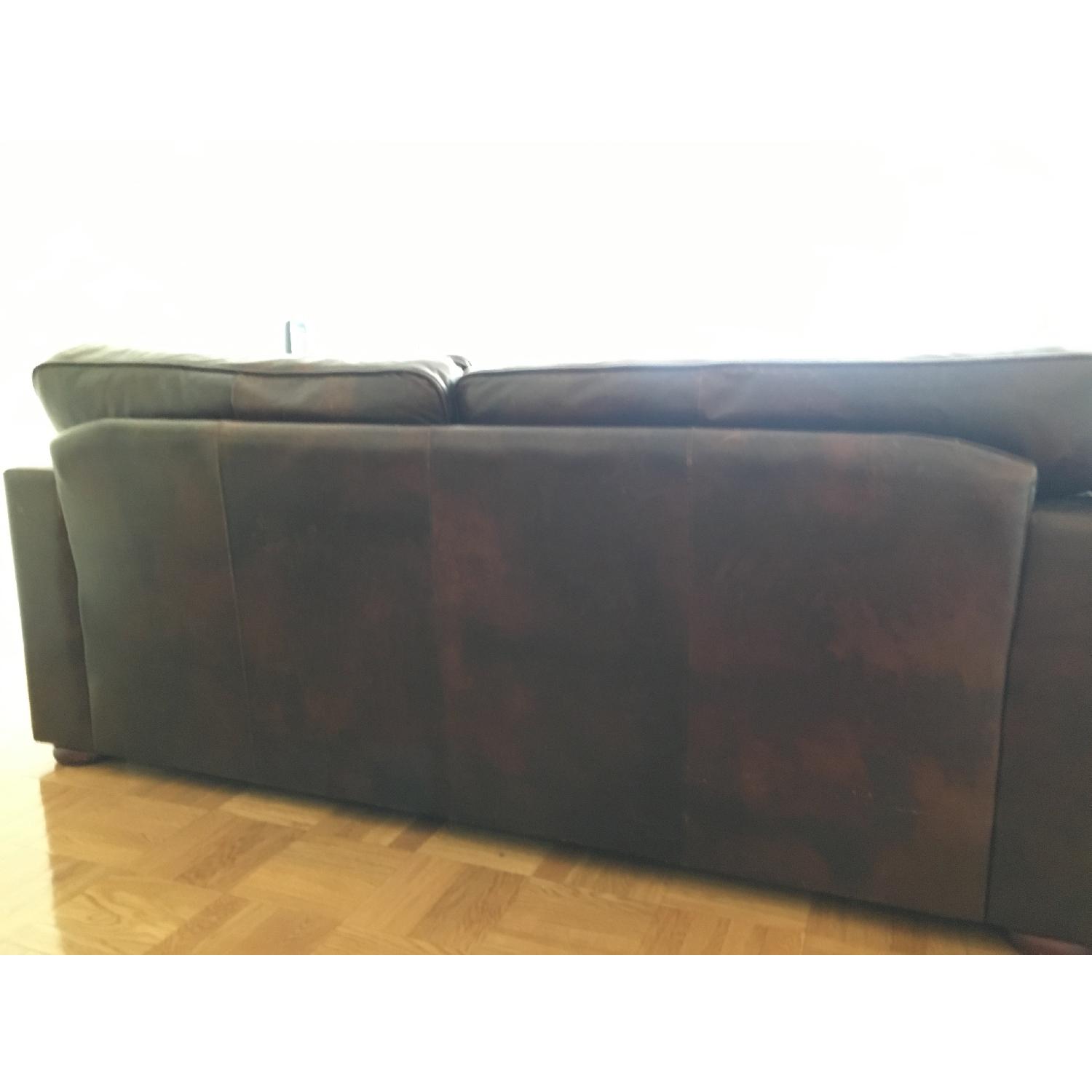 Chocolate Brown Leather Sofa - image-4