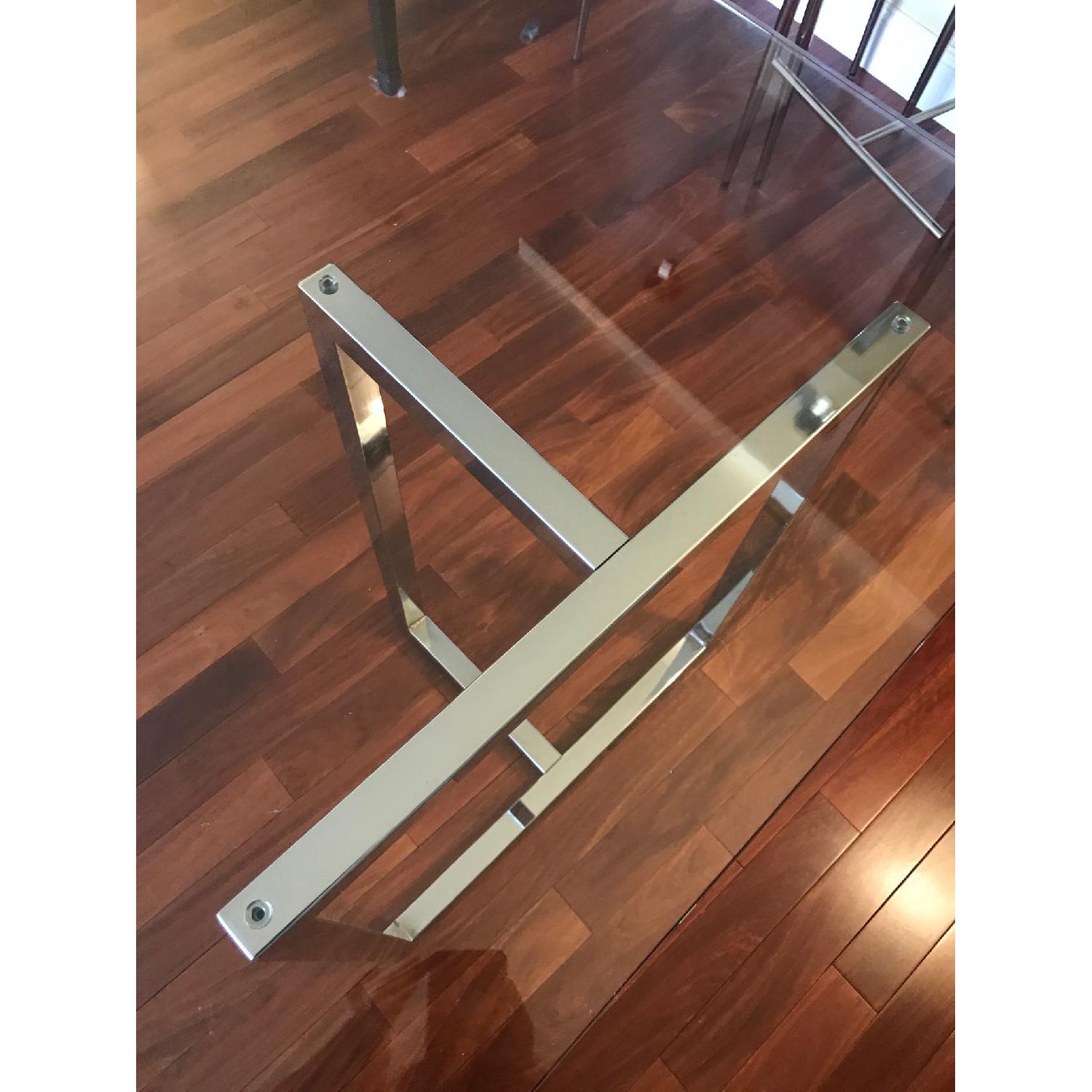 CB2 Silverado Chrome Glass Dining Table - image-2
