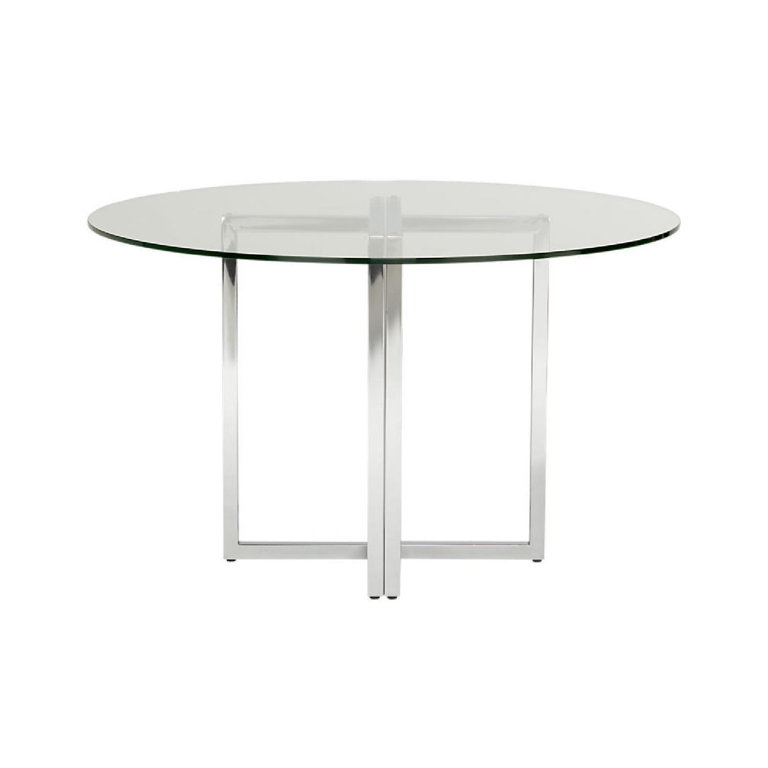 CB2 Round Glass Table w/ 2 Acrylic chairs - image-5