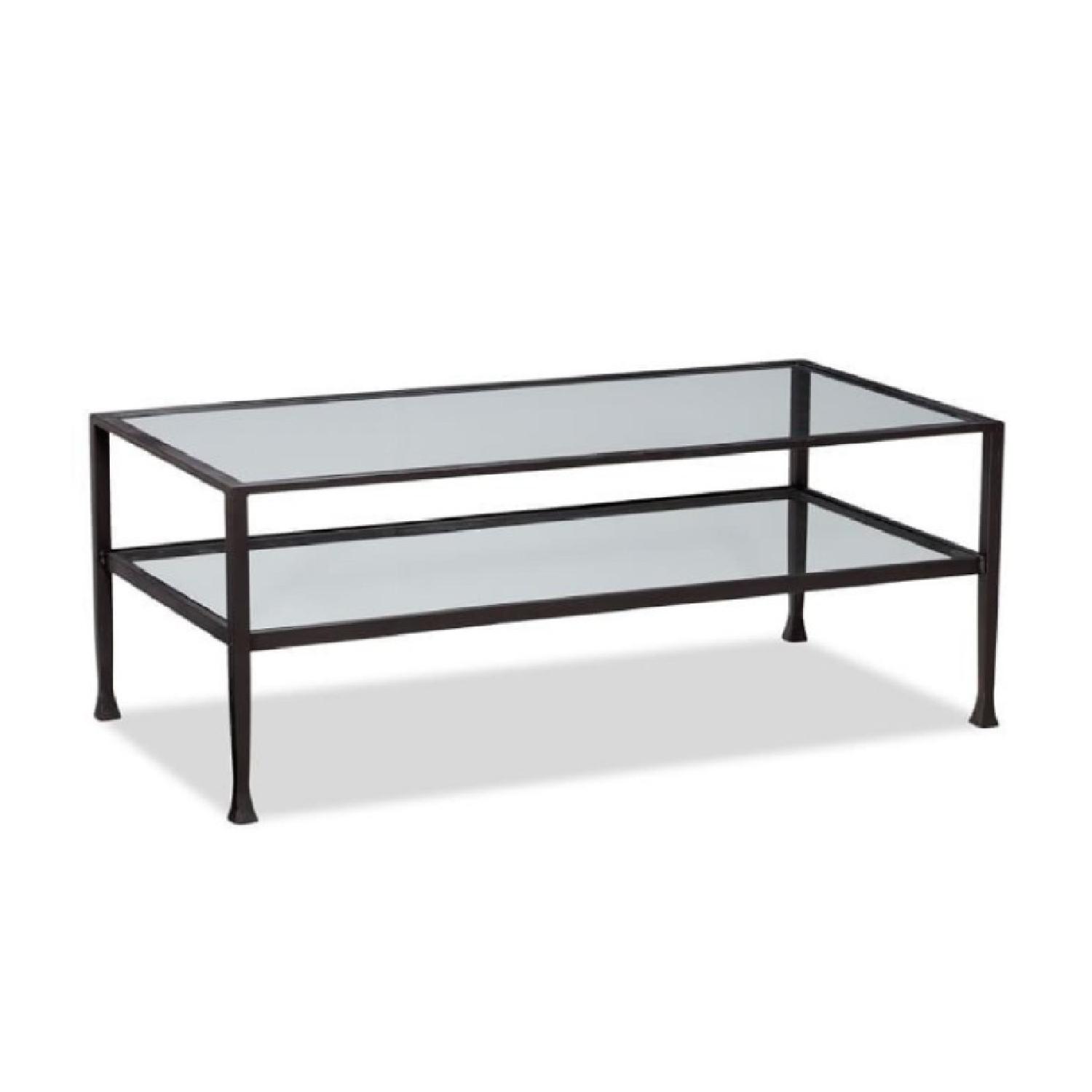 Pottery Barn Glass Coffee Table - image-0