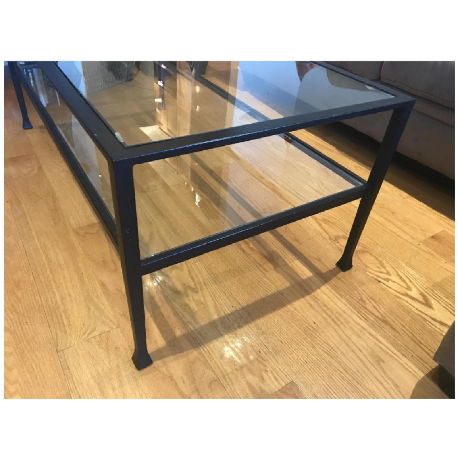 Pottery Barn Glass Coffee Table - image-1