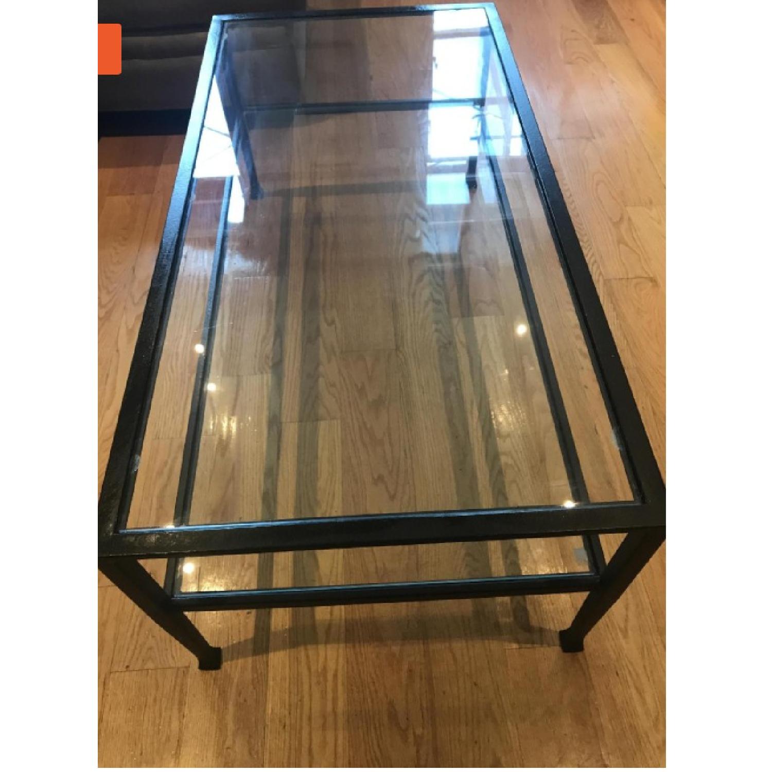 Pottery Barn Glass Coffee Table - image-2