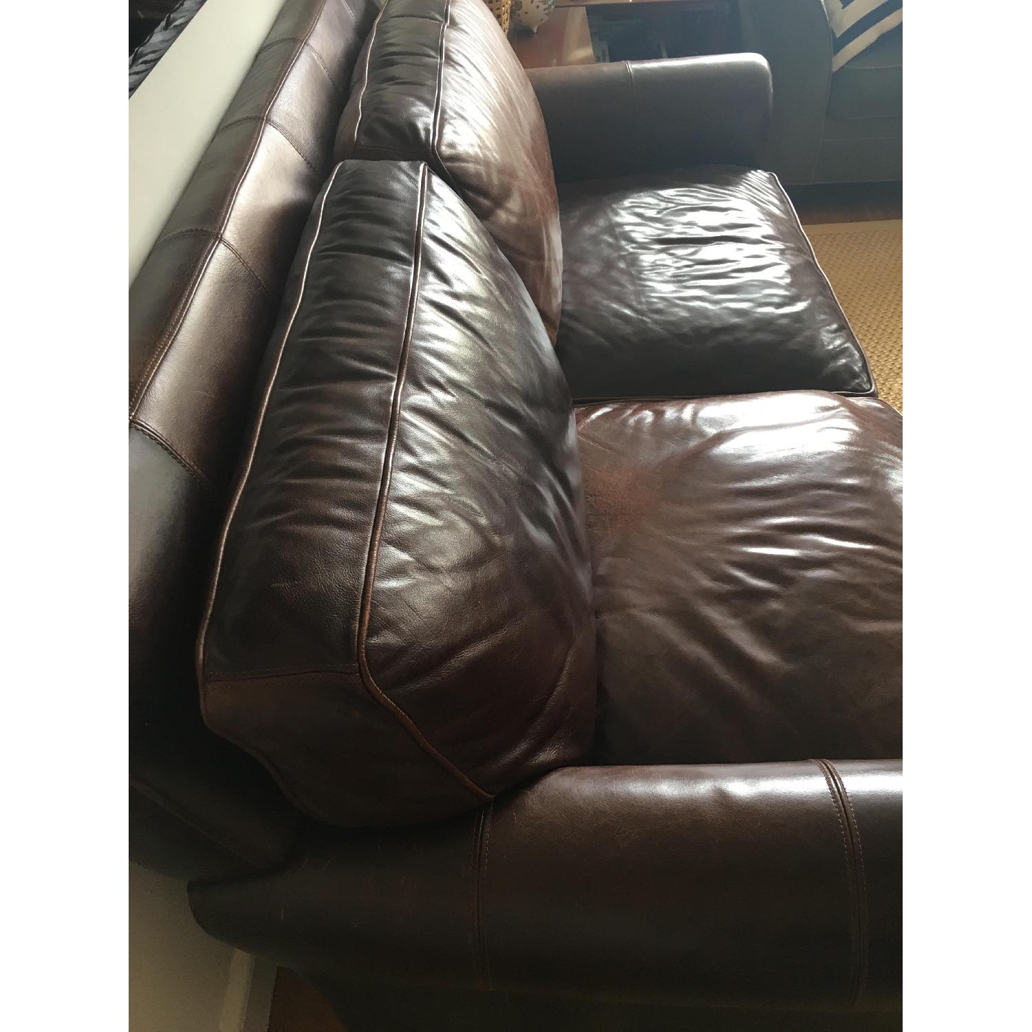 Bloomingdales Brown Leather Sofa - image-2