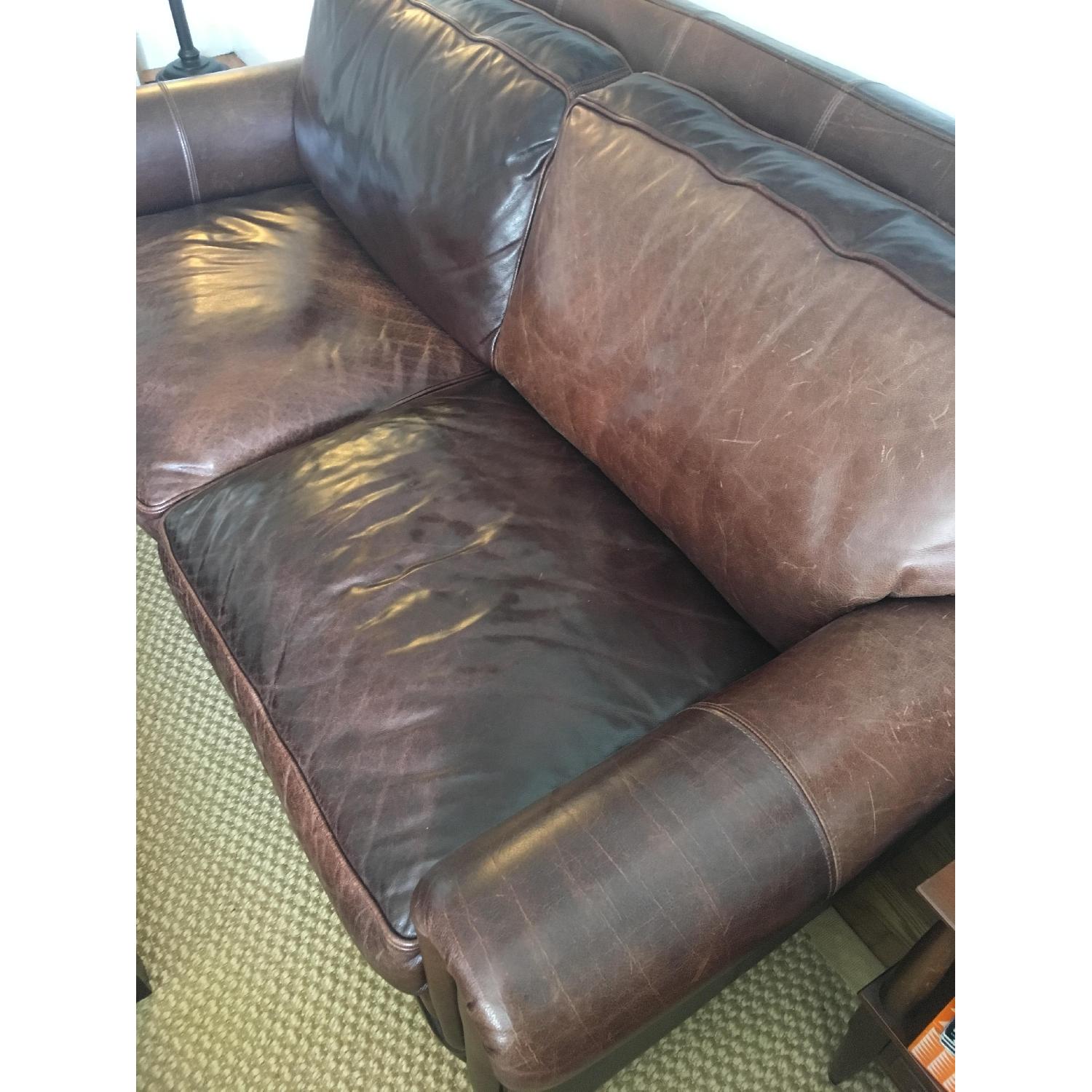 Bloomingdales Brown Leather Sofa - image-4