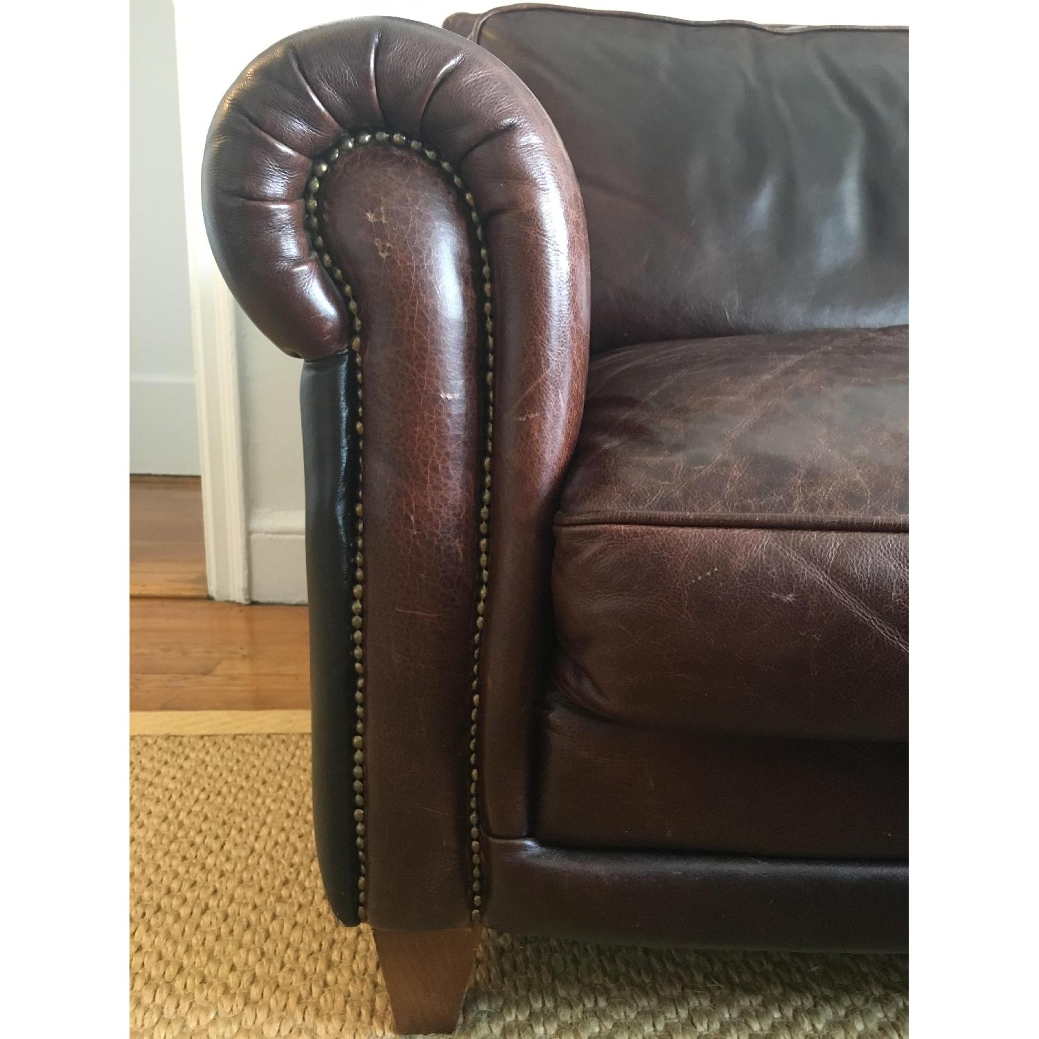 Bloomingdales Brown Leather Sofa - image-7