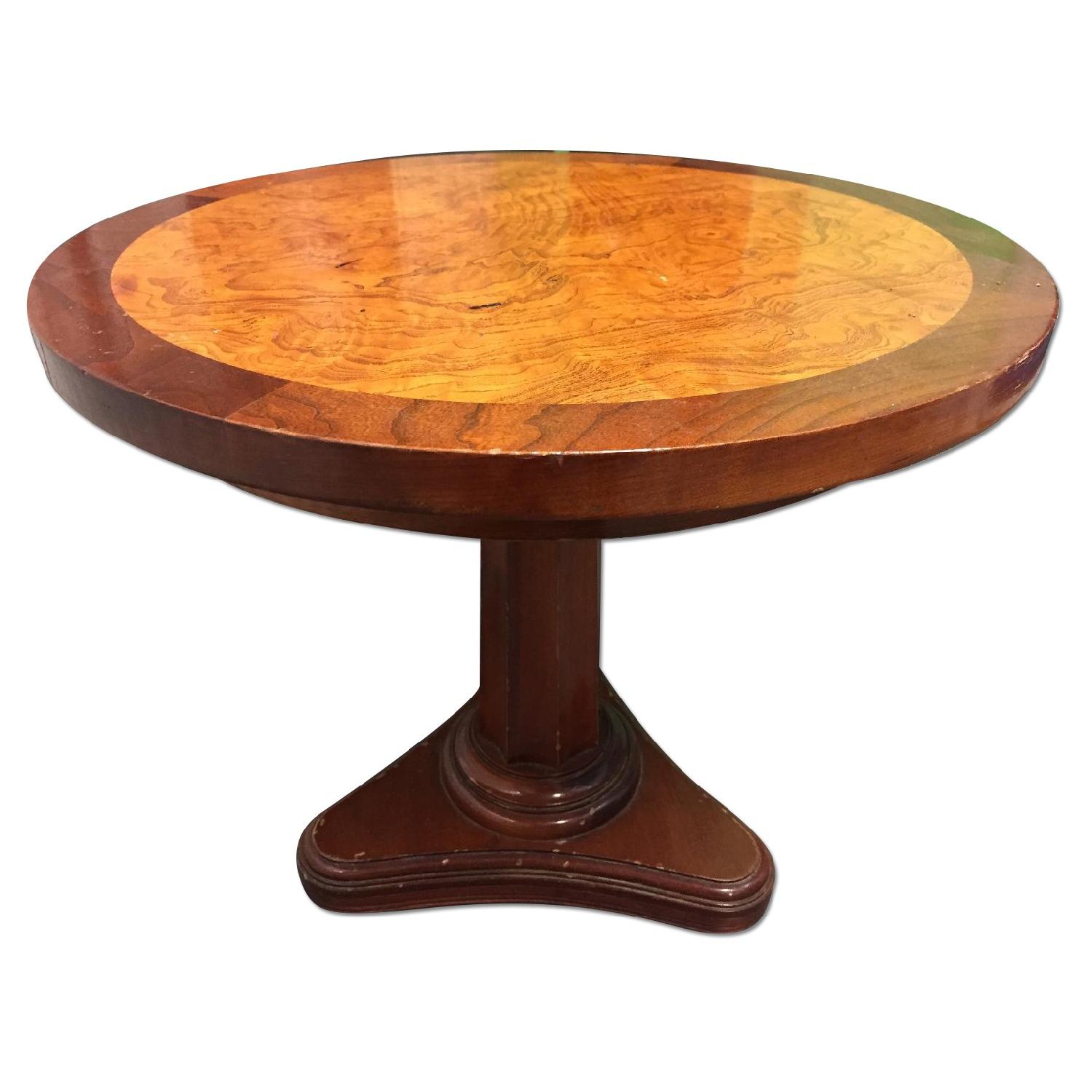 Formal Circular Wood Table - image-0