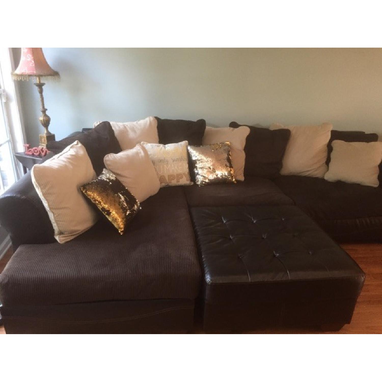 Ashley's Sectional Sofa w/ Chaise + Swivel Chair - image-1