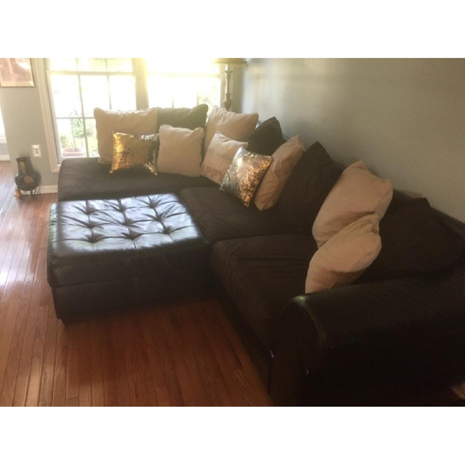 Ashley's Sectional Sofa w/ Chaise + Swivel Chair - image-2