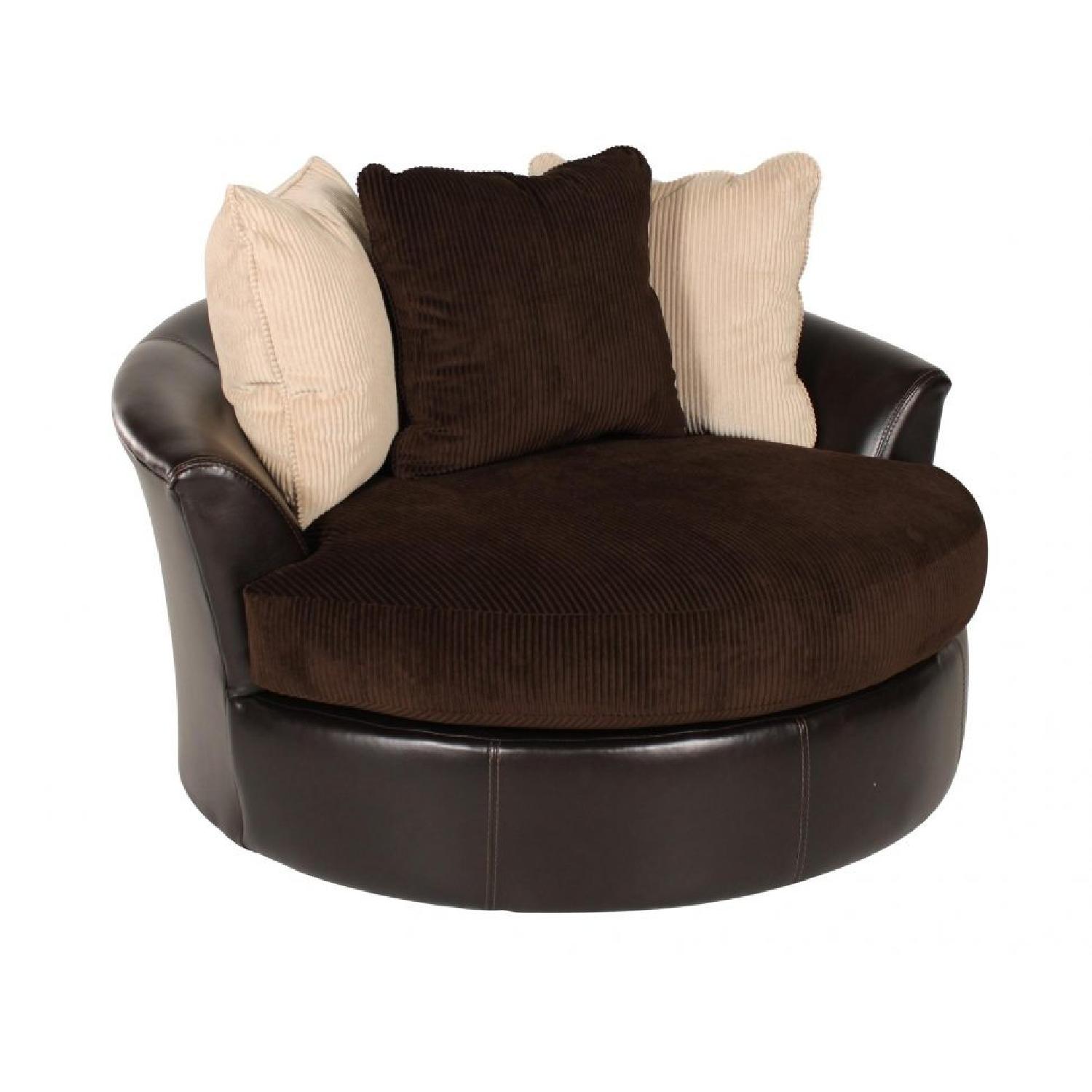 Ashley's Sectional Sofa w/ Chaise + Swivel Chair - image-6