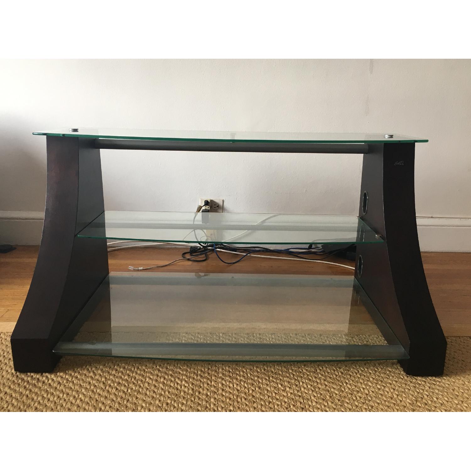 Bell'O Wood & Glass Three Level TV Media Stand - image-1