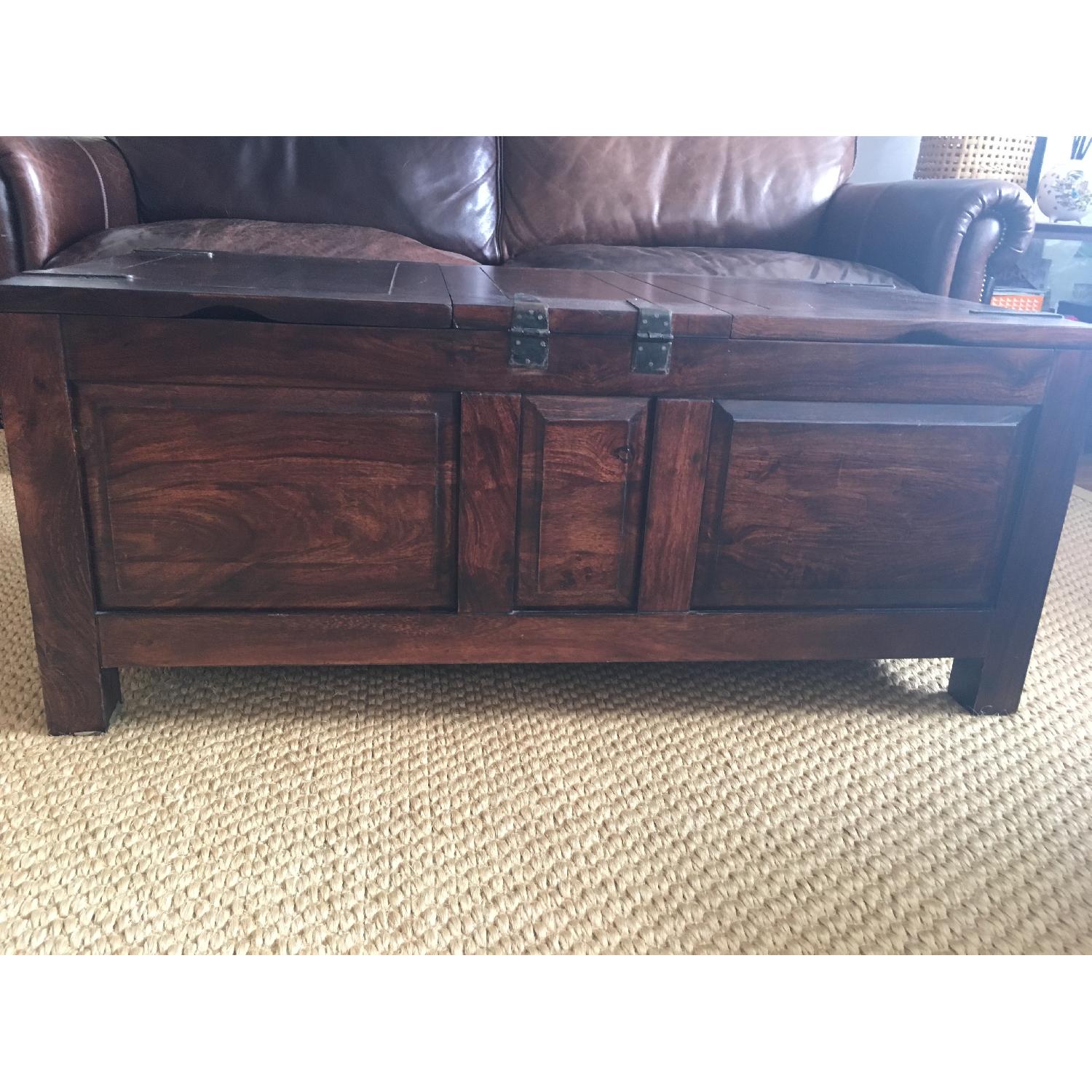 Crate & Barrel Dark Wood Chest - image-1