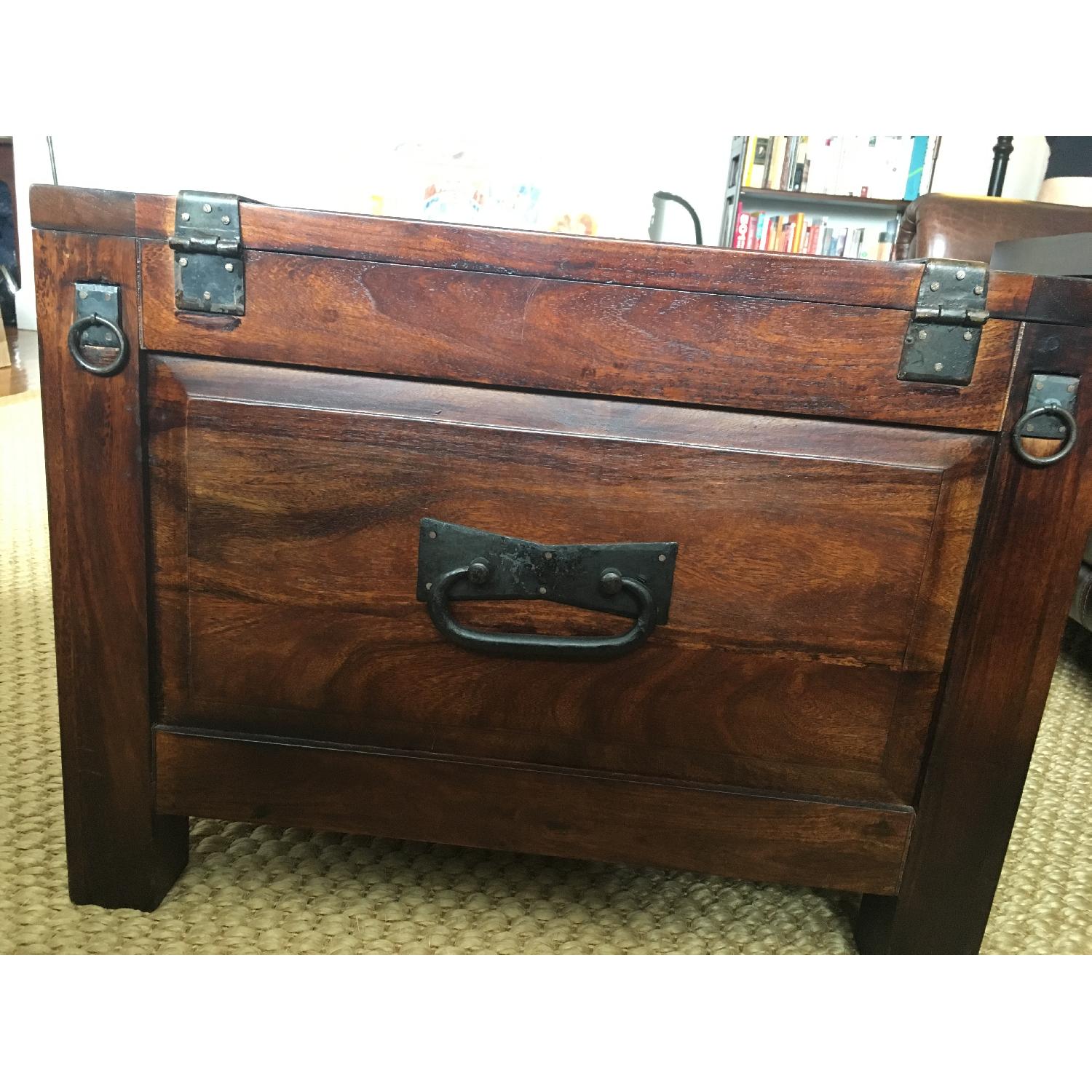 Crate & Barrel Dark Wood Chest - image-2