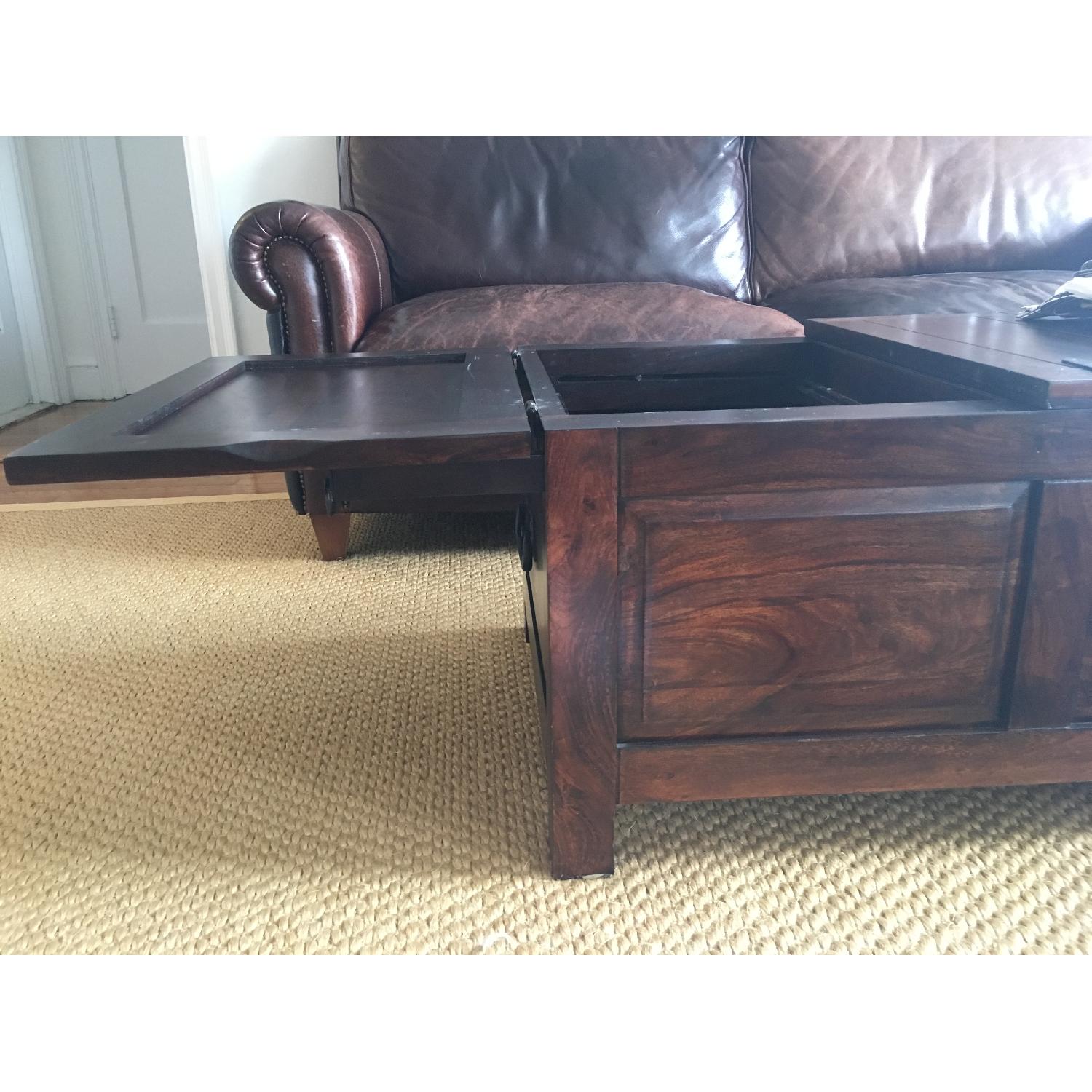 Crate & Barrel Dark Wood Chest - image-5
