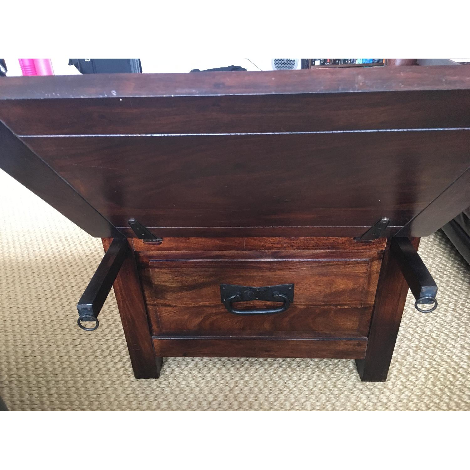 Crate & Barrel Dark Wood Chest - image-7