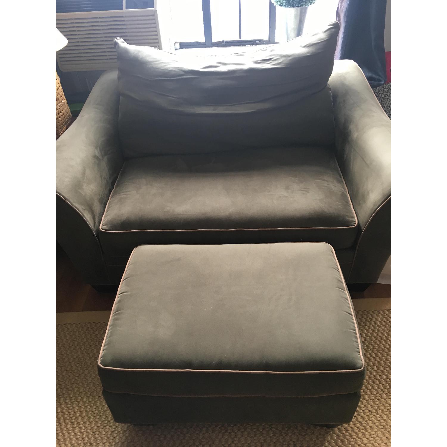 Raymour & Flaningan Chair and a Half & Ottoman - image-1