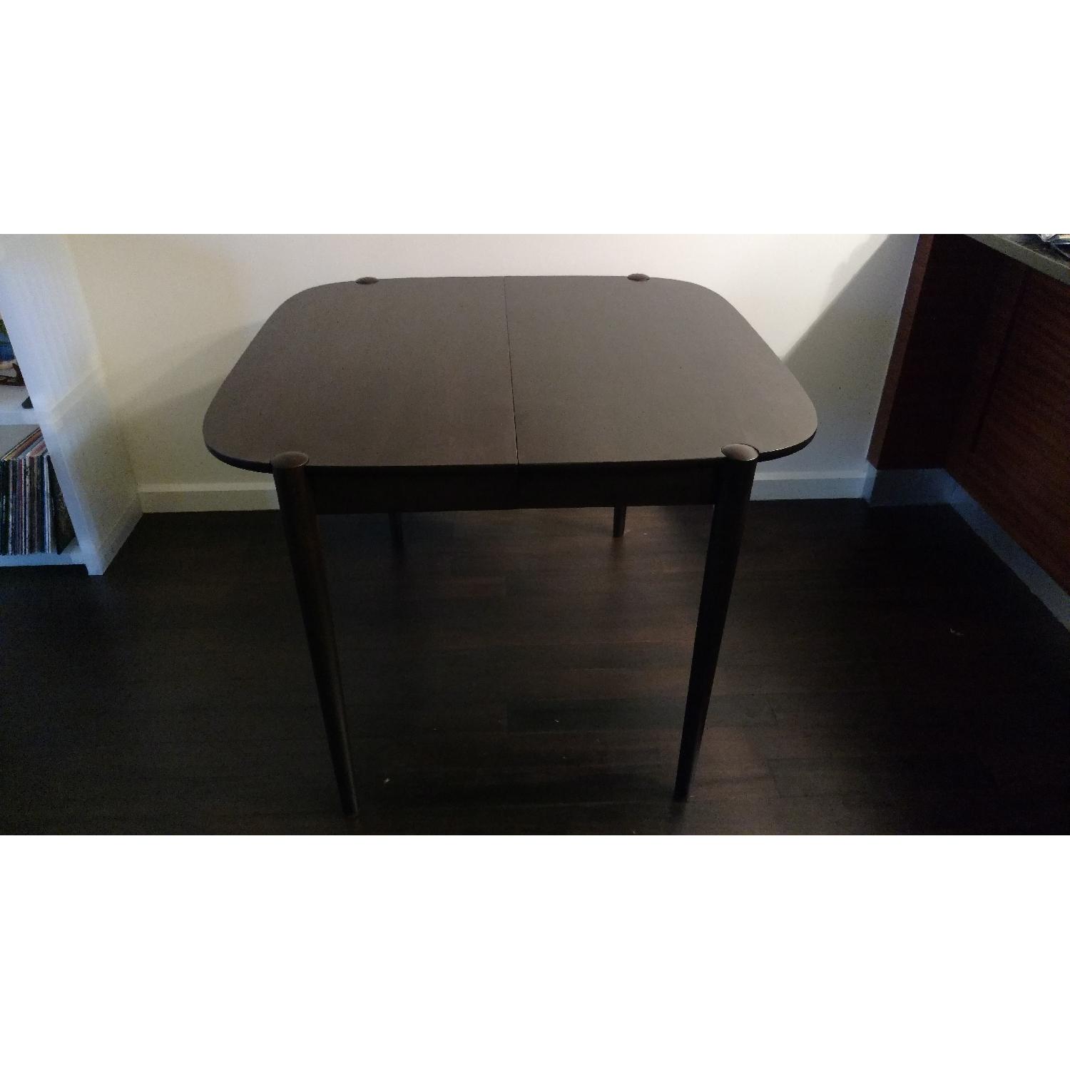West Elm Ellipse Veneer Dining Table in Dark Mineral - image-1