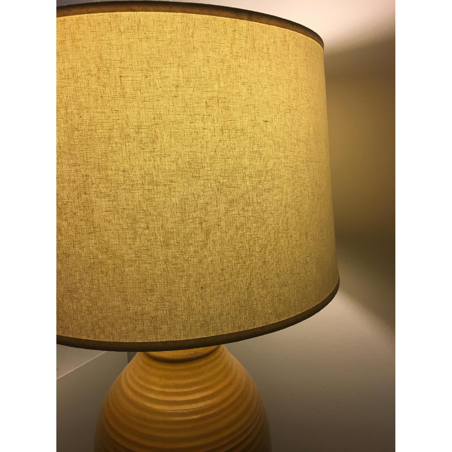 Pottery Barn Linen Shade Ceramic Lamp - image-2