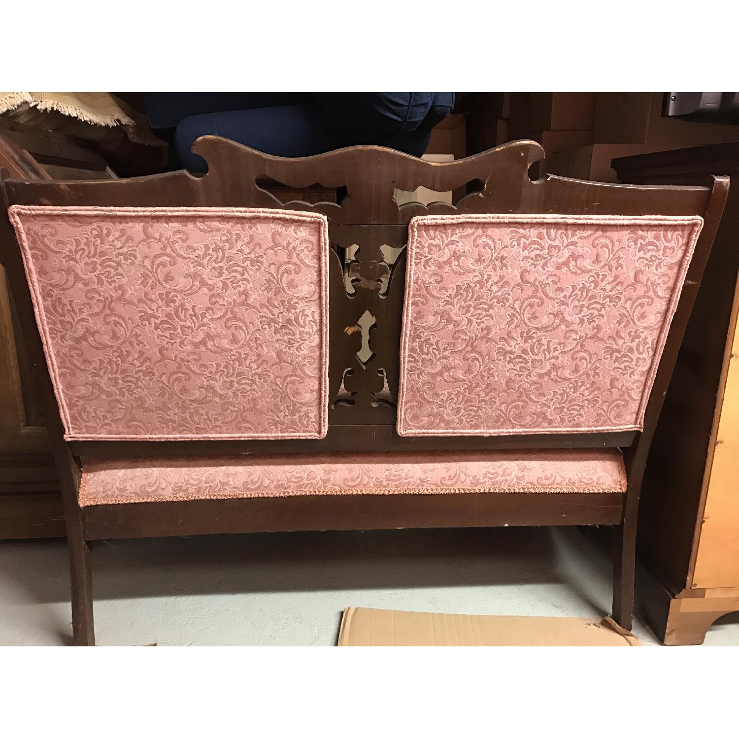 Antique Brocade Loveseat - image-4