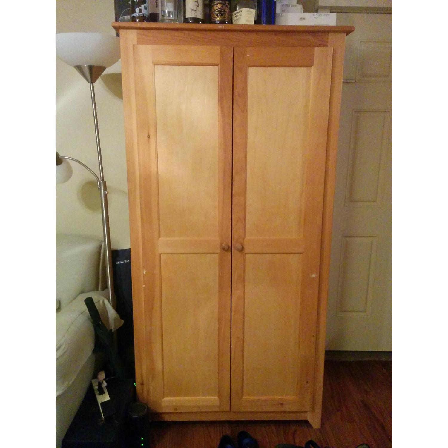 Boston Wood Berkshire Unfinished Pine Wood Armoire AptDeco