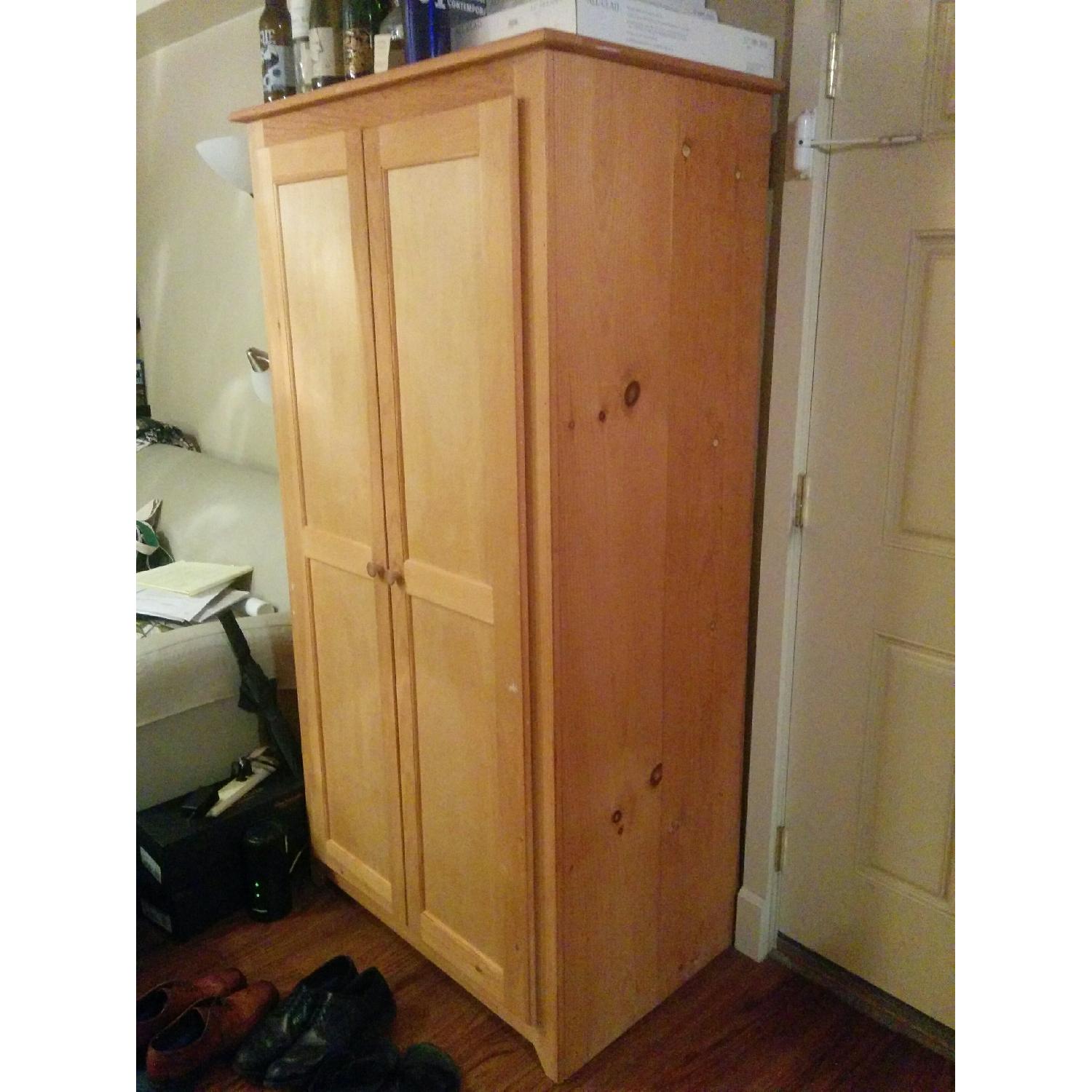 Boston Wood Berkshire Unfinished Pine Wood Armoire - image-3