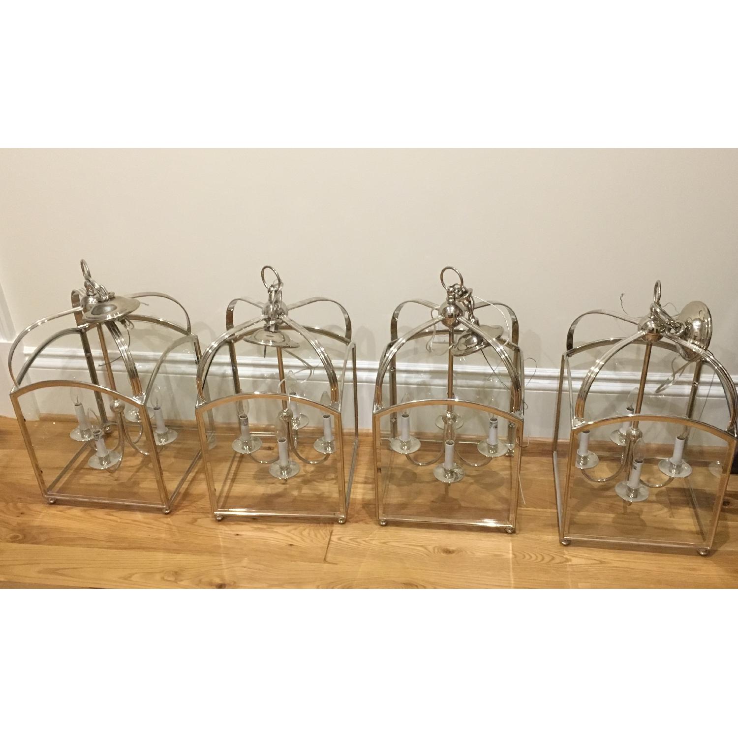 Visual Comfort E. F. Chapman Arch Top 4 Light Polished Nickel Foyer Pendant Ceiling Lights - image-1