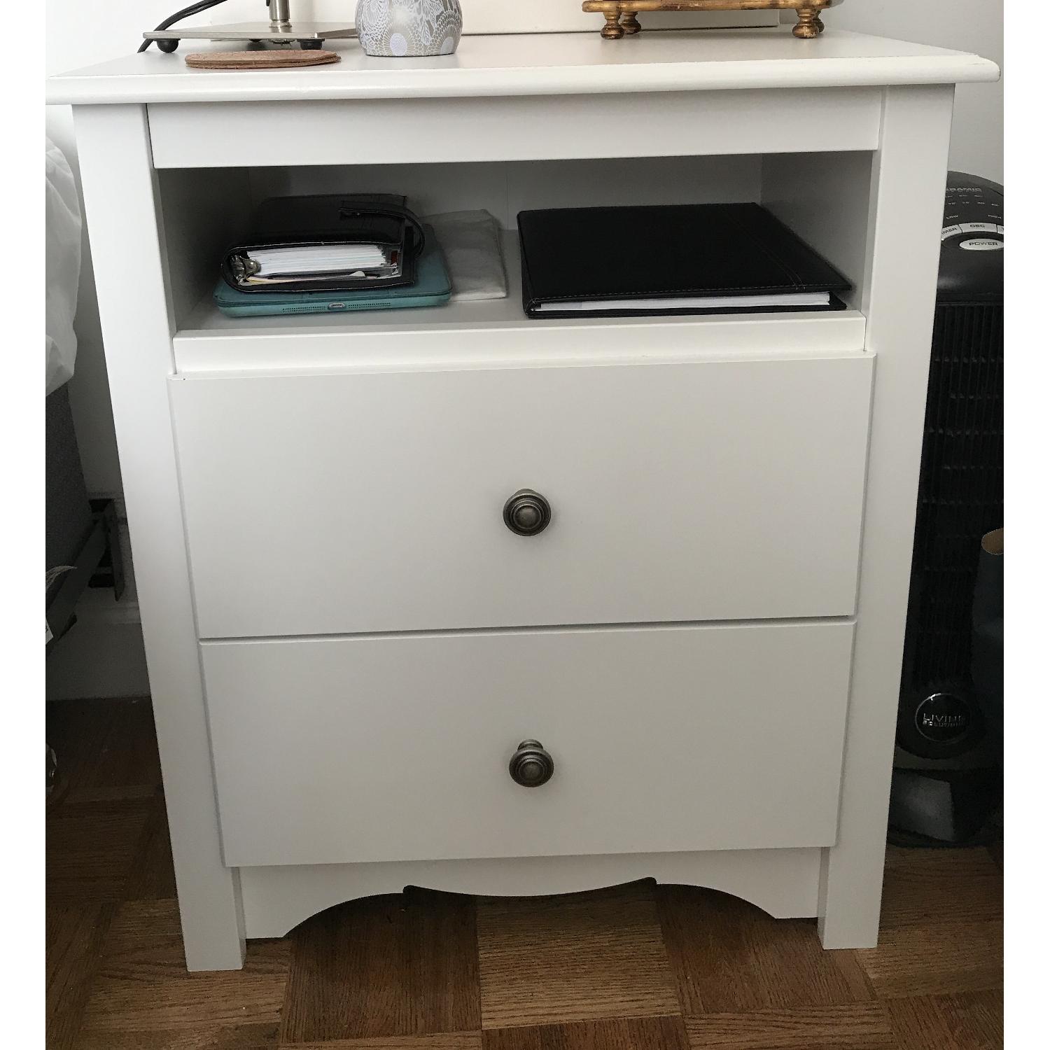 Prepac Manufacturing White 2-Drawer Nightstand - image-1