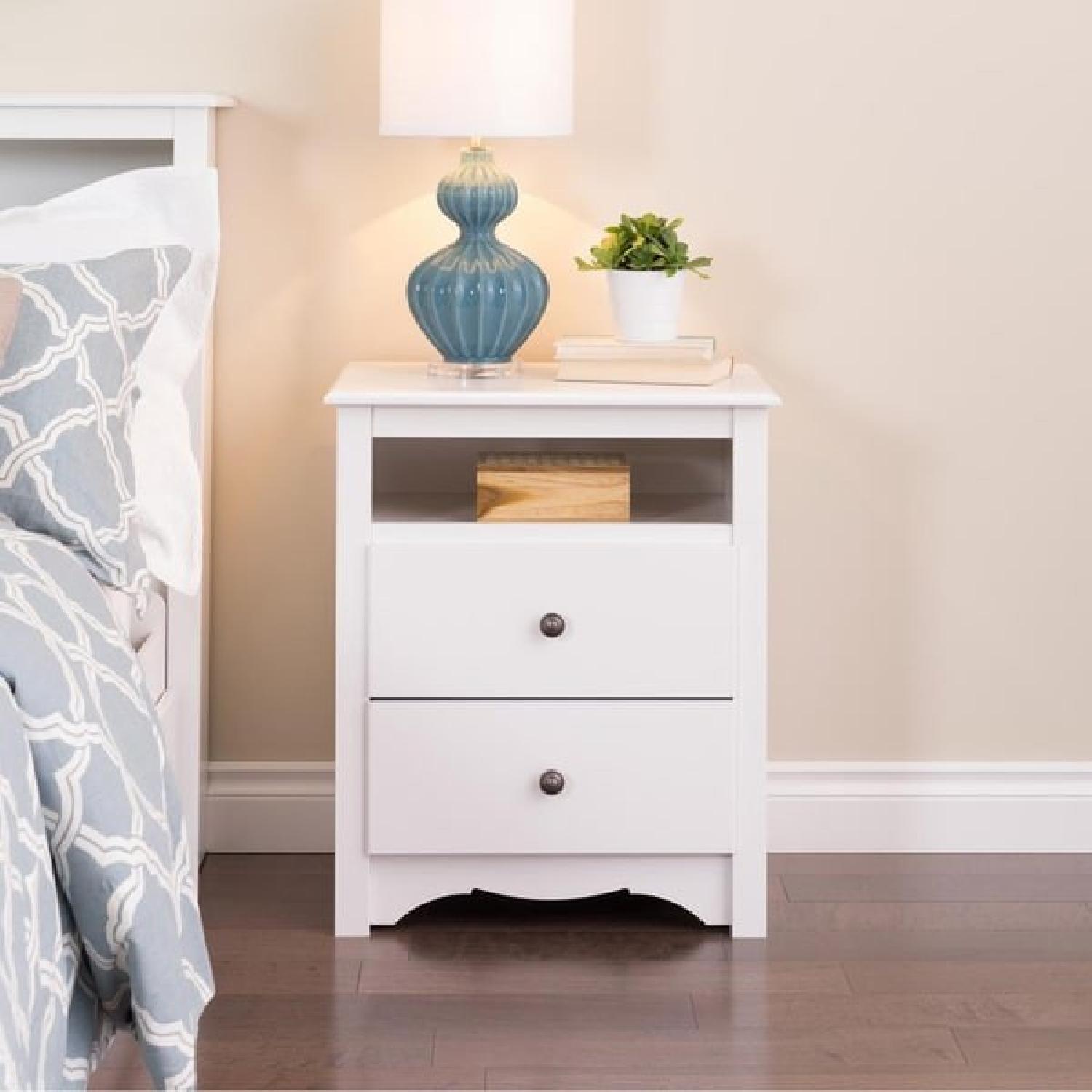 Prepac Manufacturing White 2-Drawer Nightstand - image-4