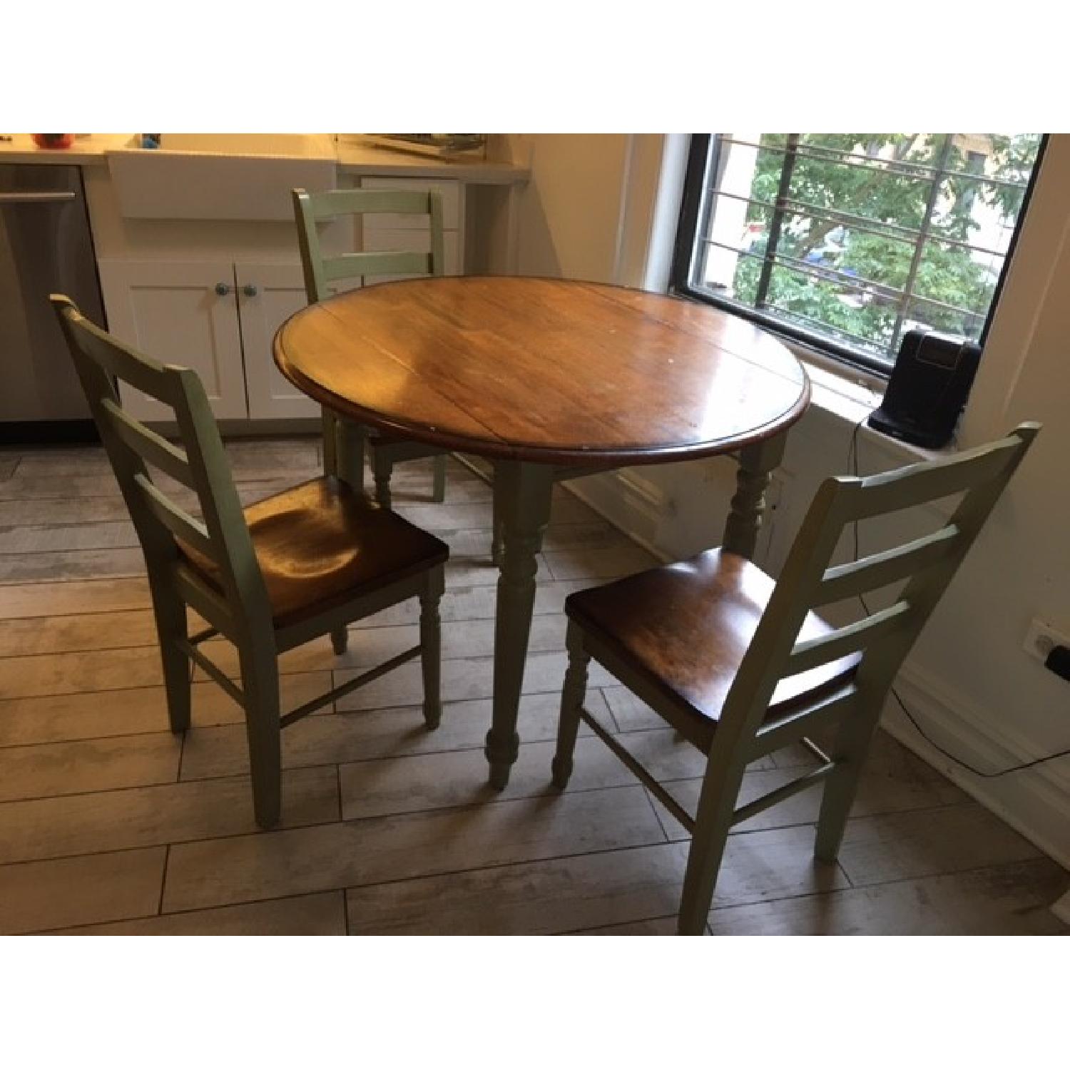 Target Mulberry Two Tone Distressed Table w/ 6 Dining Chairs - image-1