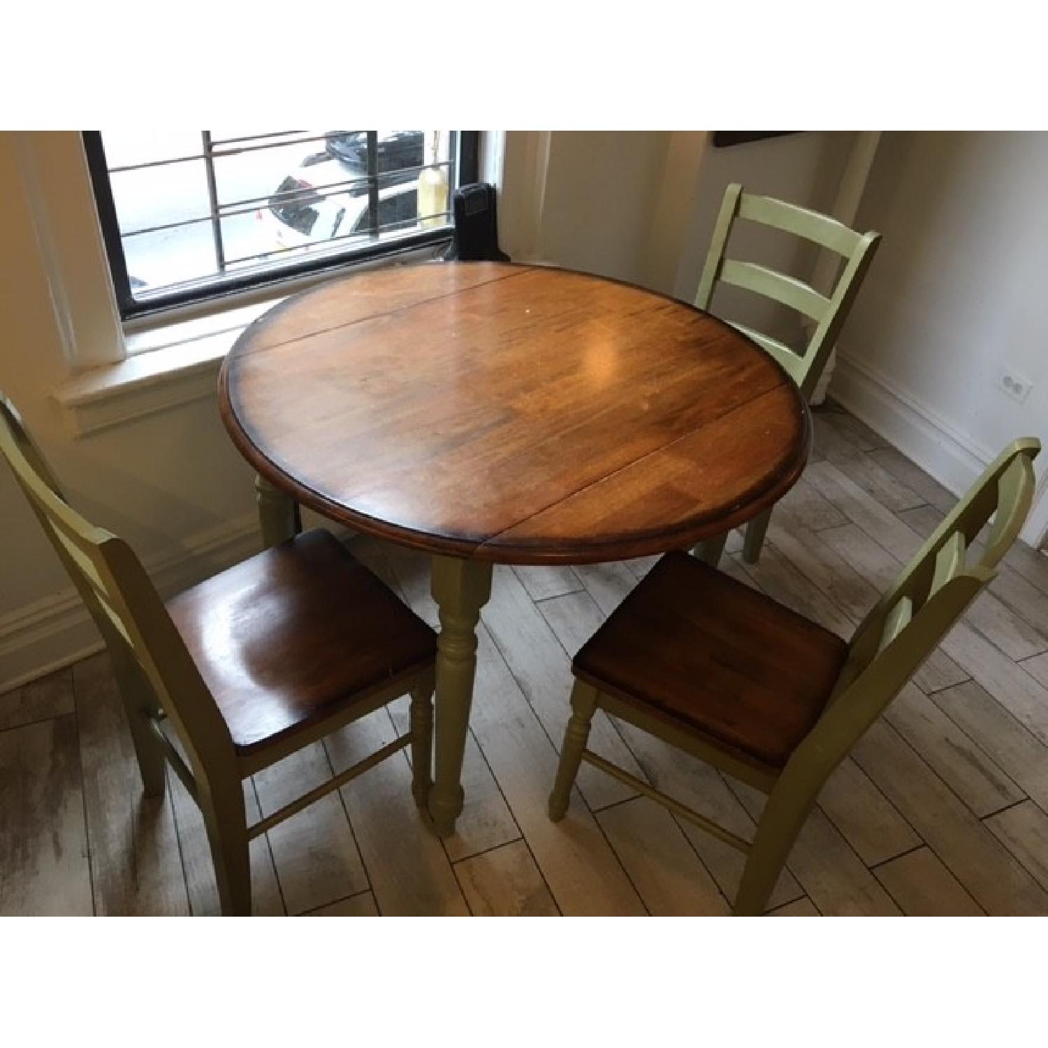 Target Mulberry Two Tone Distressed Table w/ 6 Dining Chairs - image-2