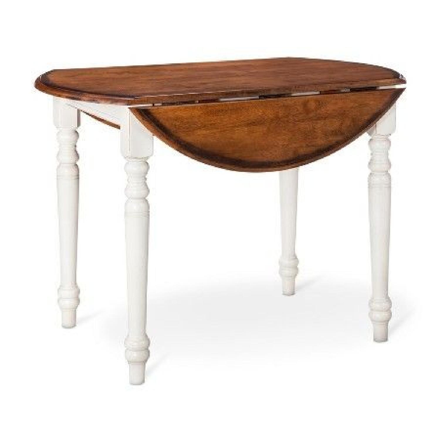 Target Mulberry Two Tone Distressed Table w/ 6 Dining Chairs - image-7