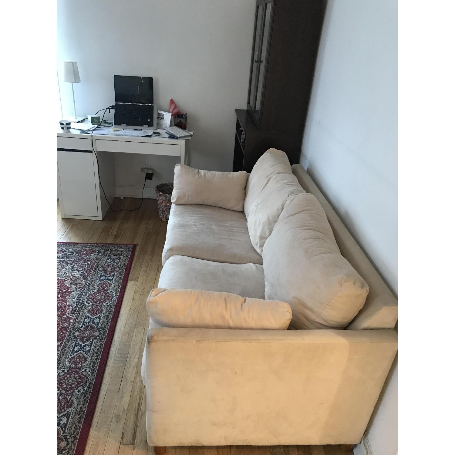 Suede Full Size Pull-Out Sleeper Sofa - image-2