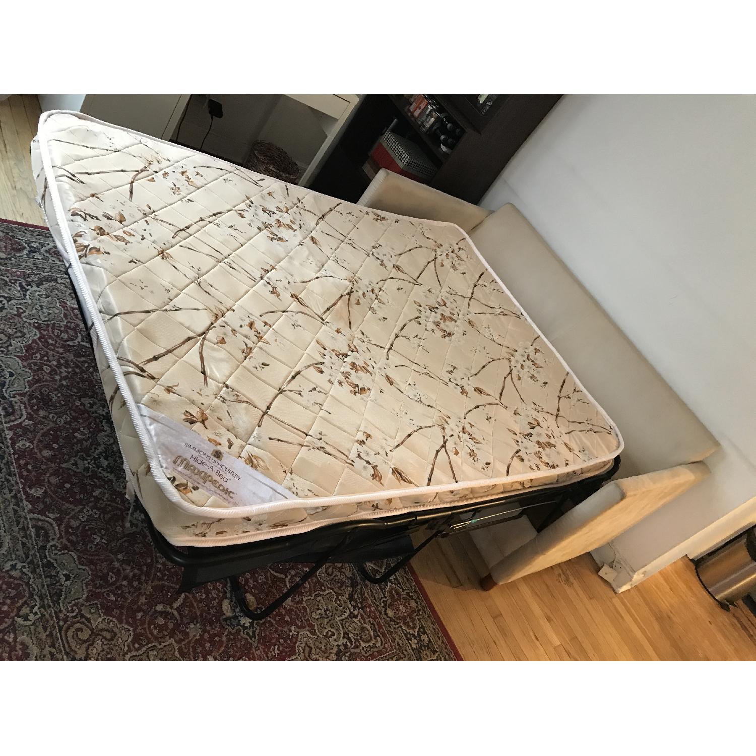 Suede Full Size Pull-Out Sleeper Sofa - image-4