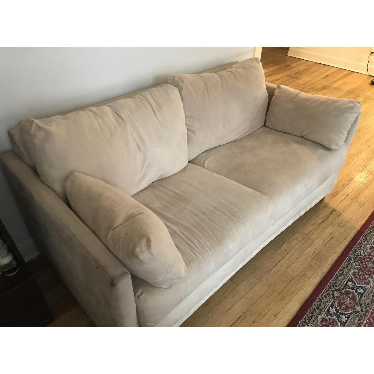 Suede Full Size Pull-Out Sleeper Sofa - image-5