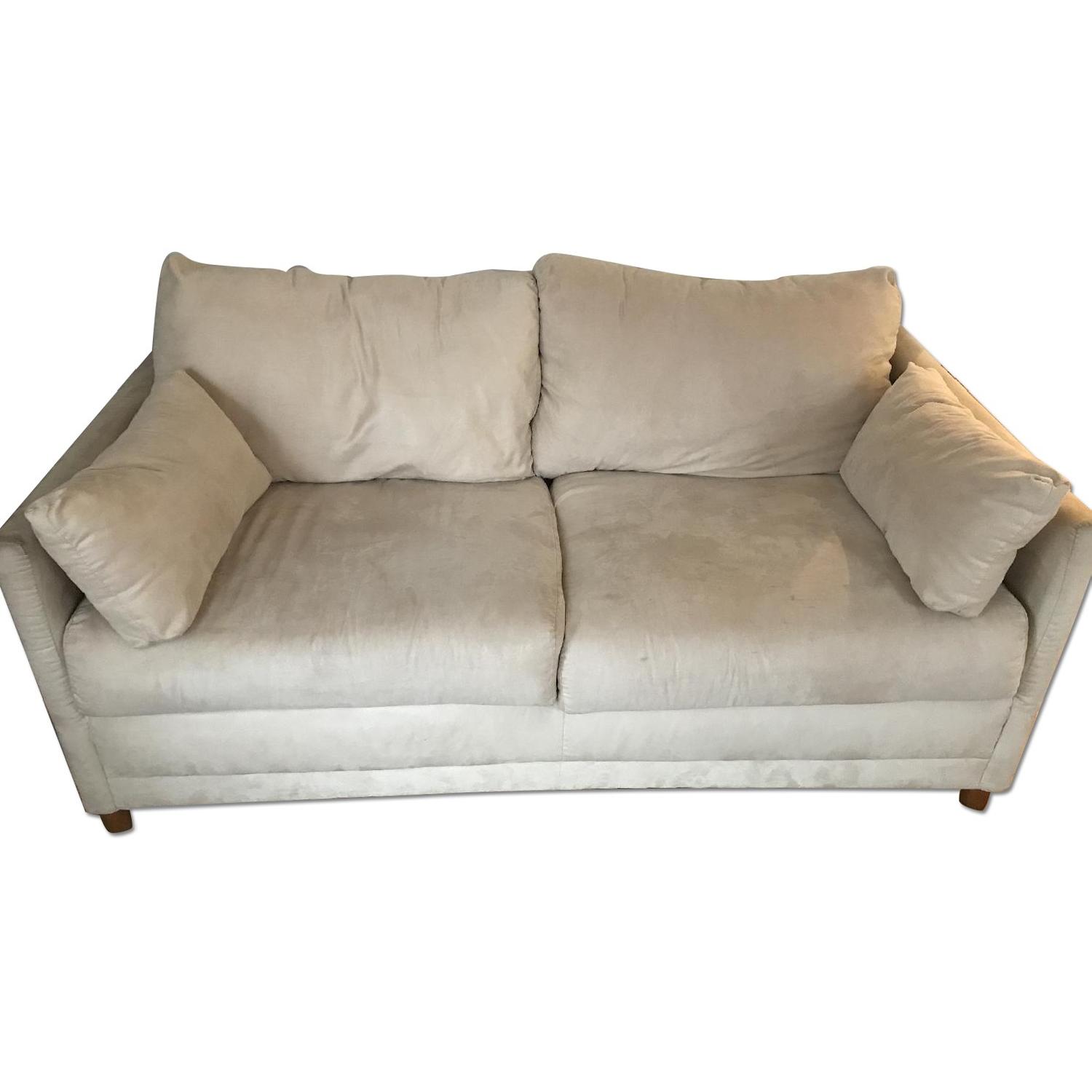 Suede Full Size Pull-Out Sleeper Sofa - image-0