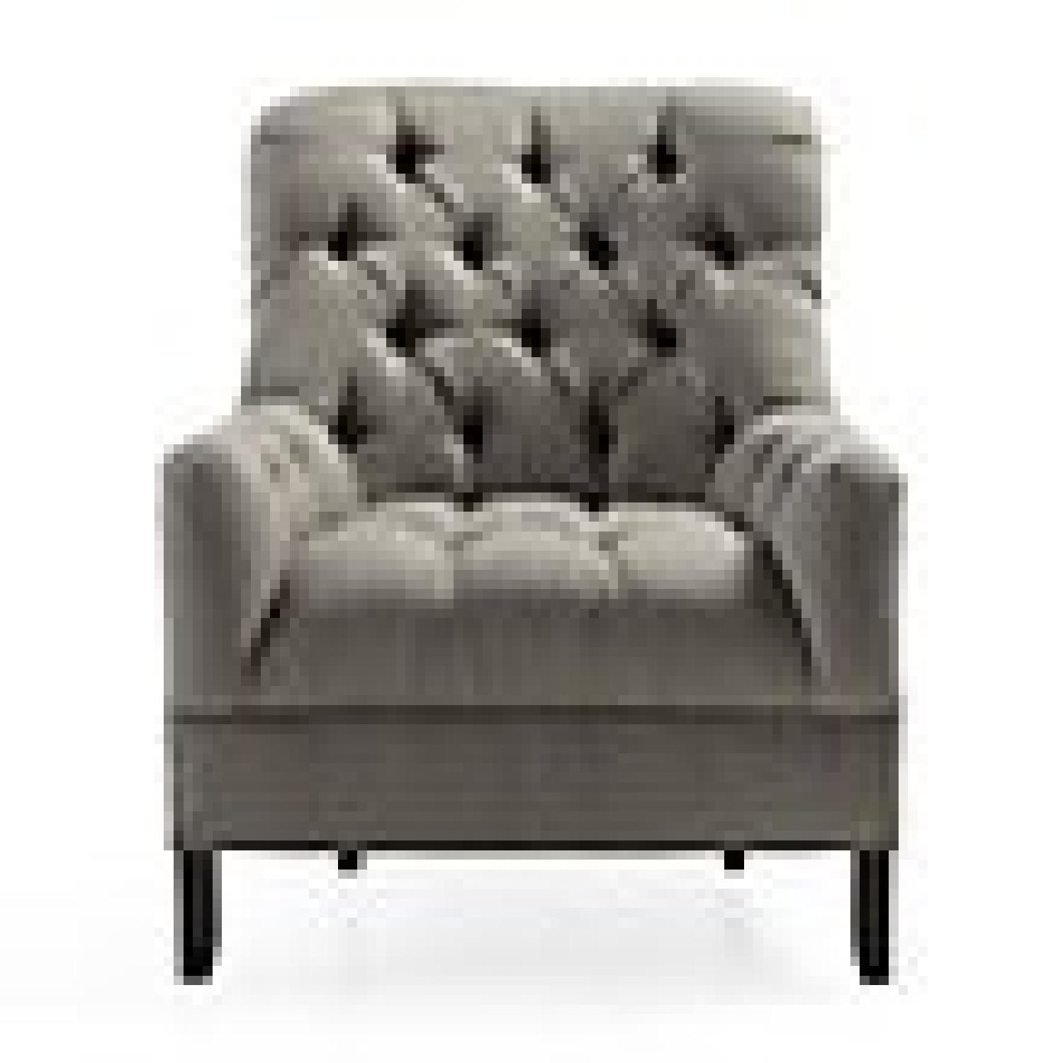 Arhaus Tufted Club Chair in Tweed - image-1