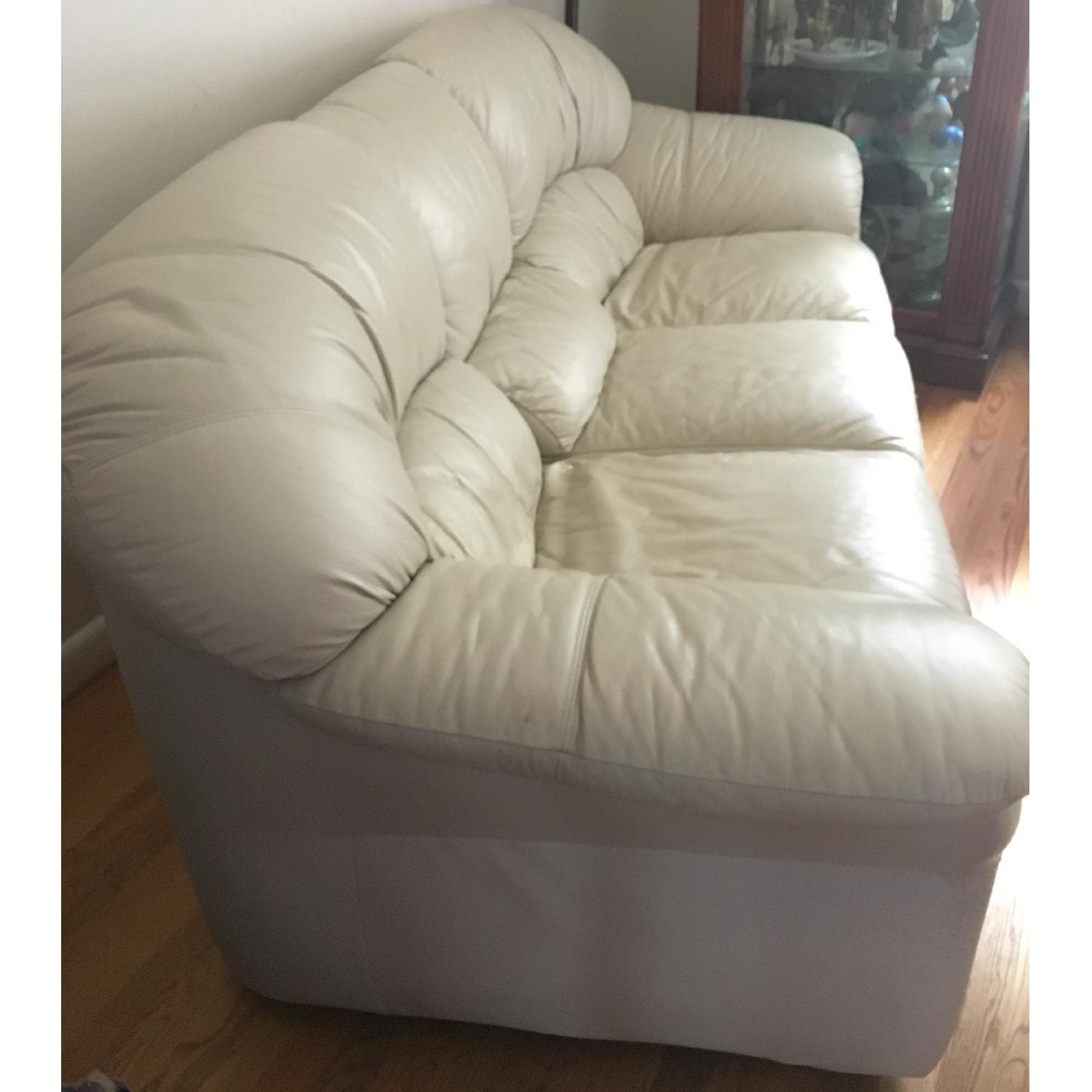 Beige Leather Sofa - image-2