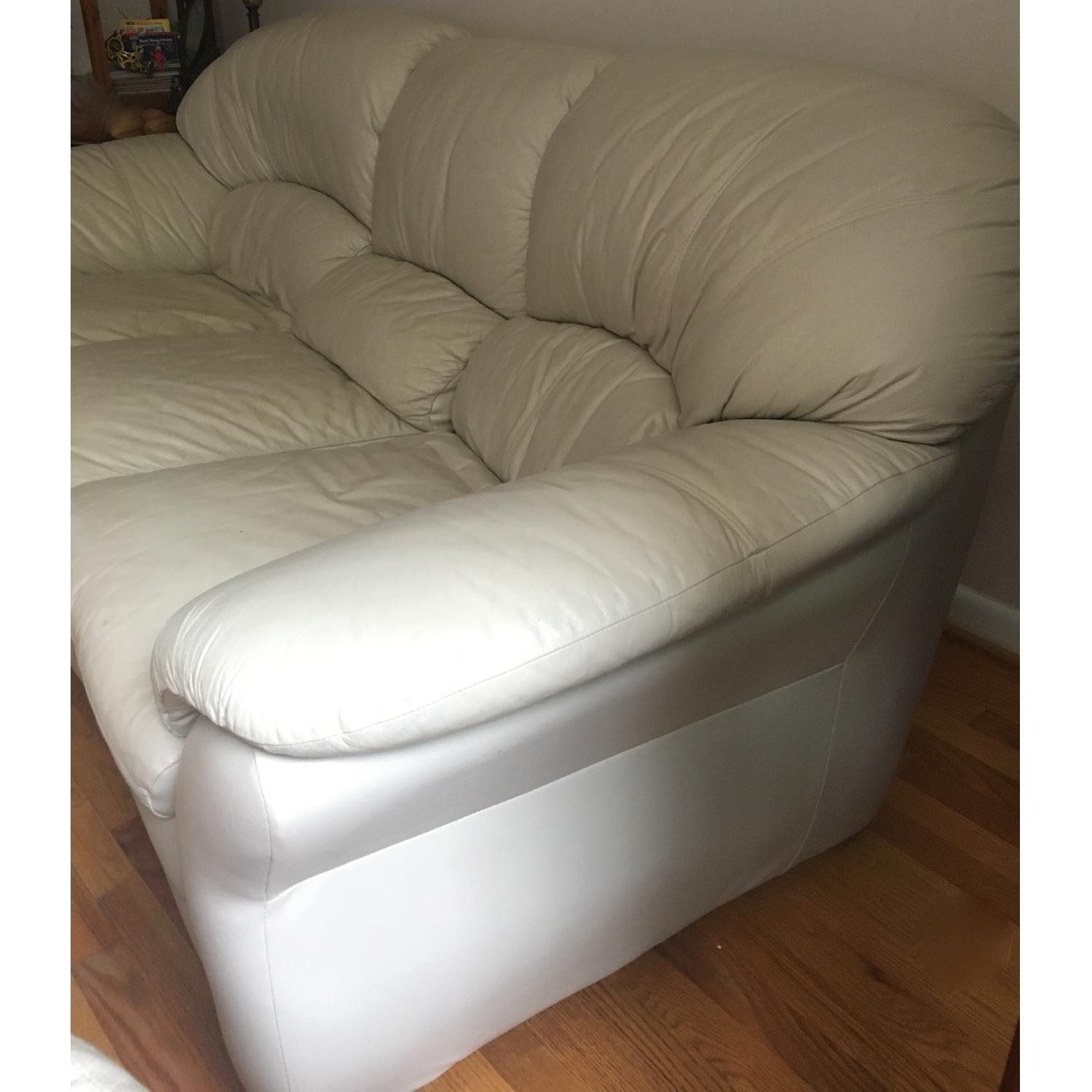 Beige Leather Sofa - image-3