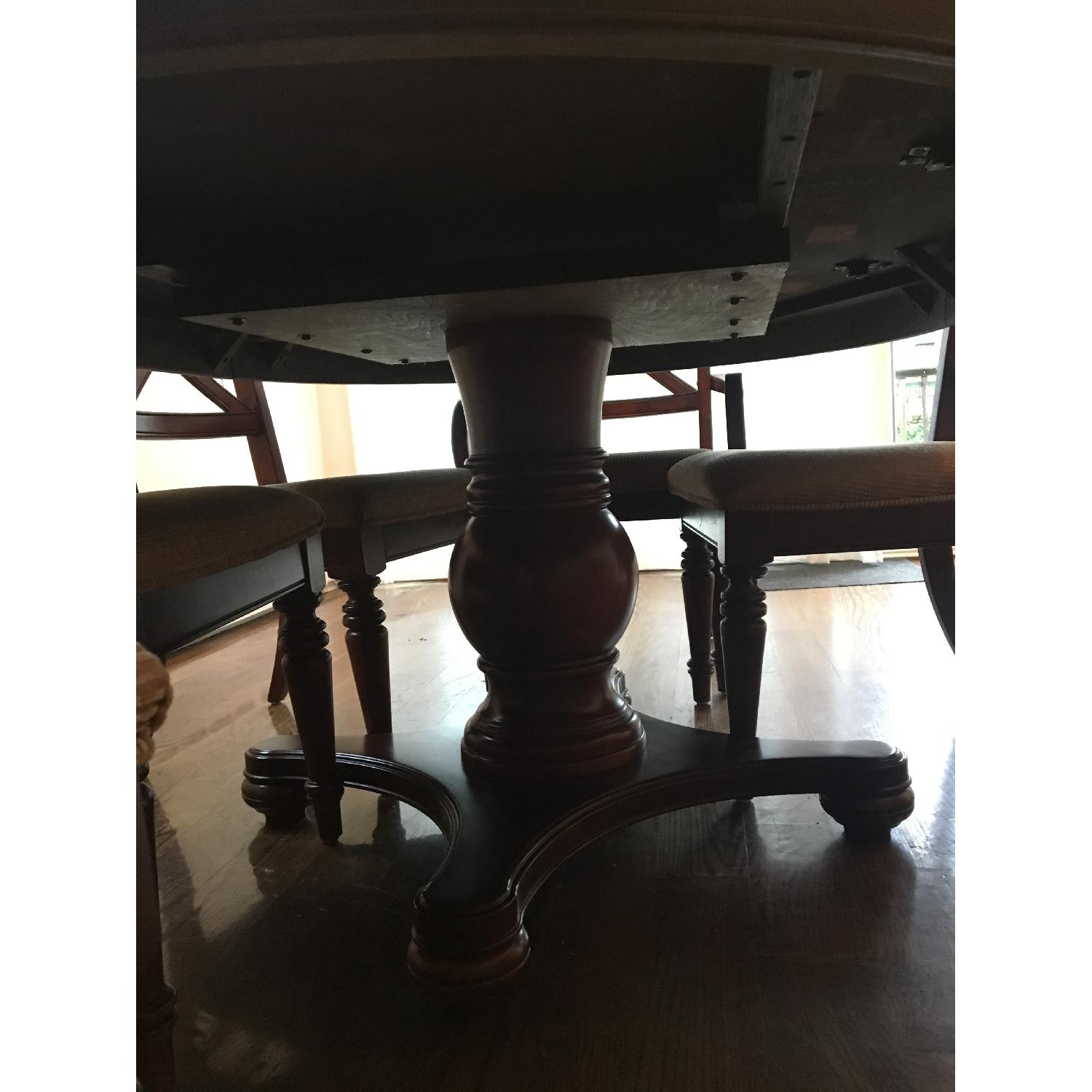 Macy's Extendable Walnut Dining Table w/ 6 Chairs - image-4
