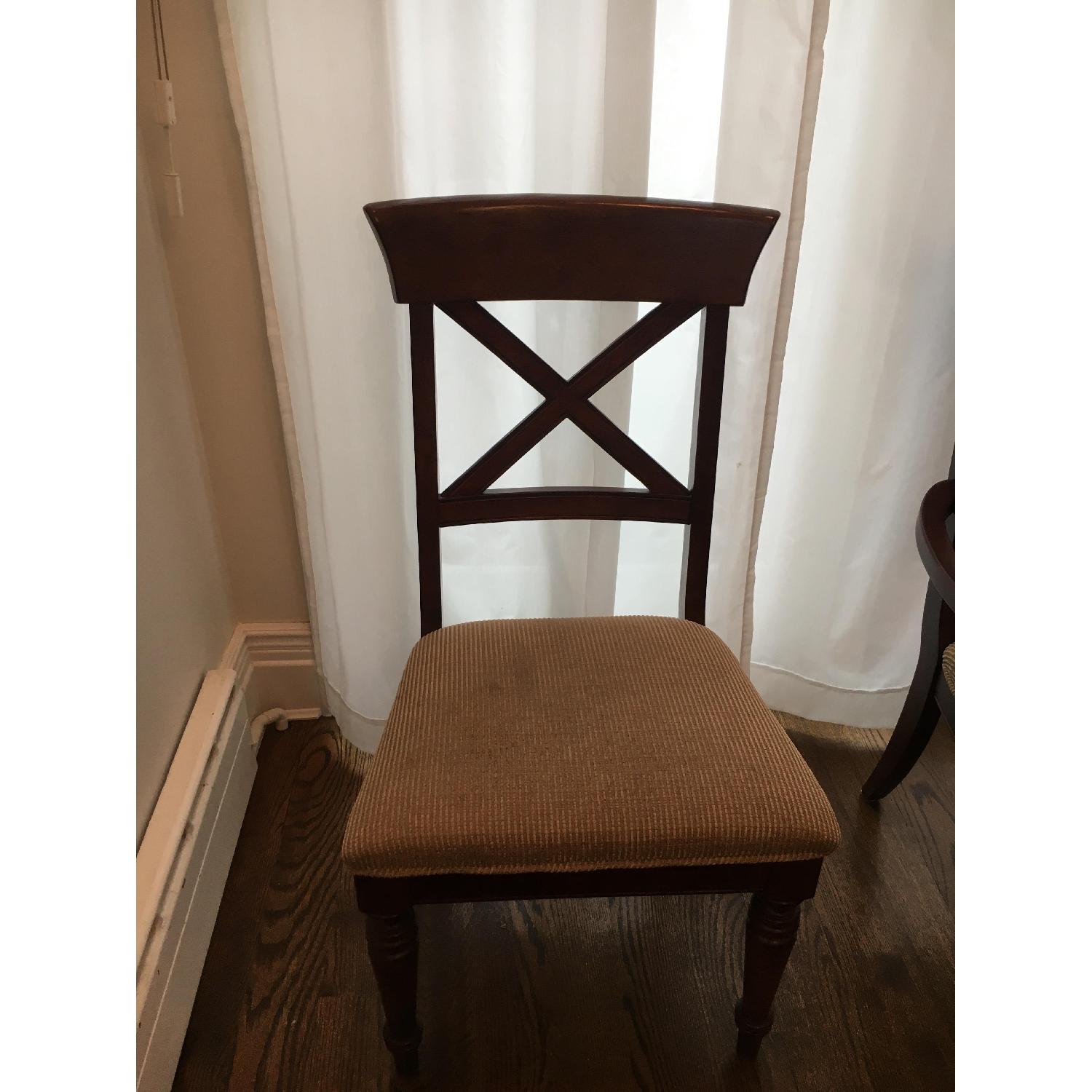 Macy's Extendable Walnut Dining Table w/ 6 Chairs - image-7