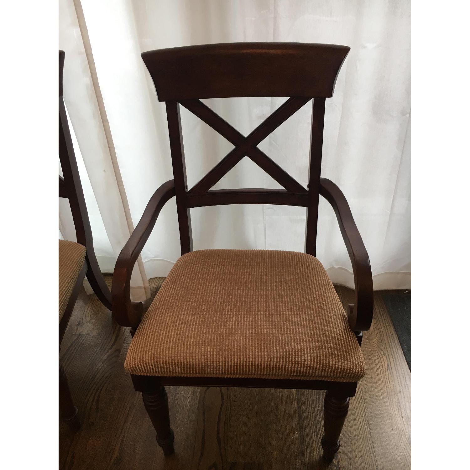 Macy's Extendable Walnut Dining Table w/ 6 Chairs - image-8