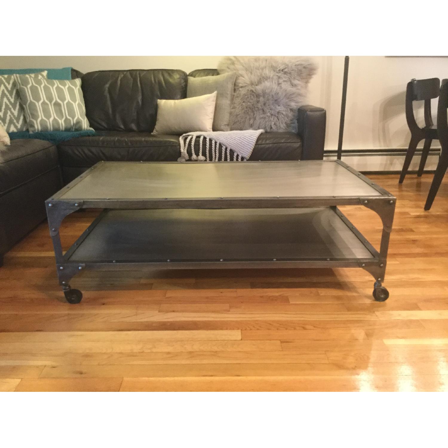 West Elm Antique Finish Coffee Table - image-1