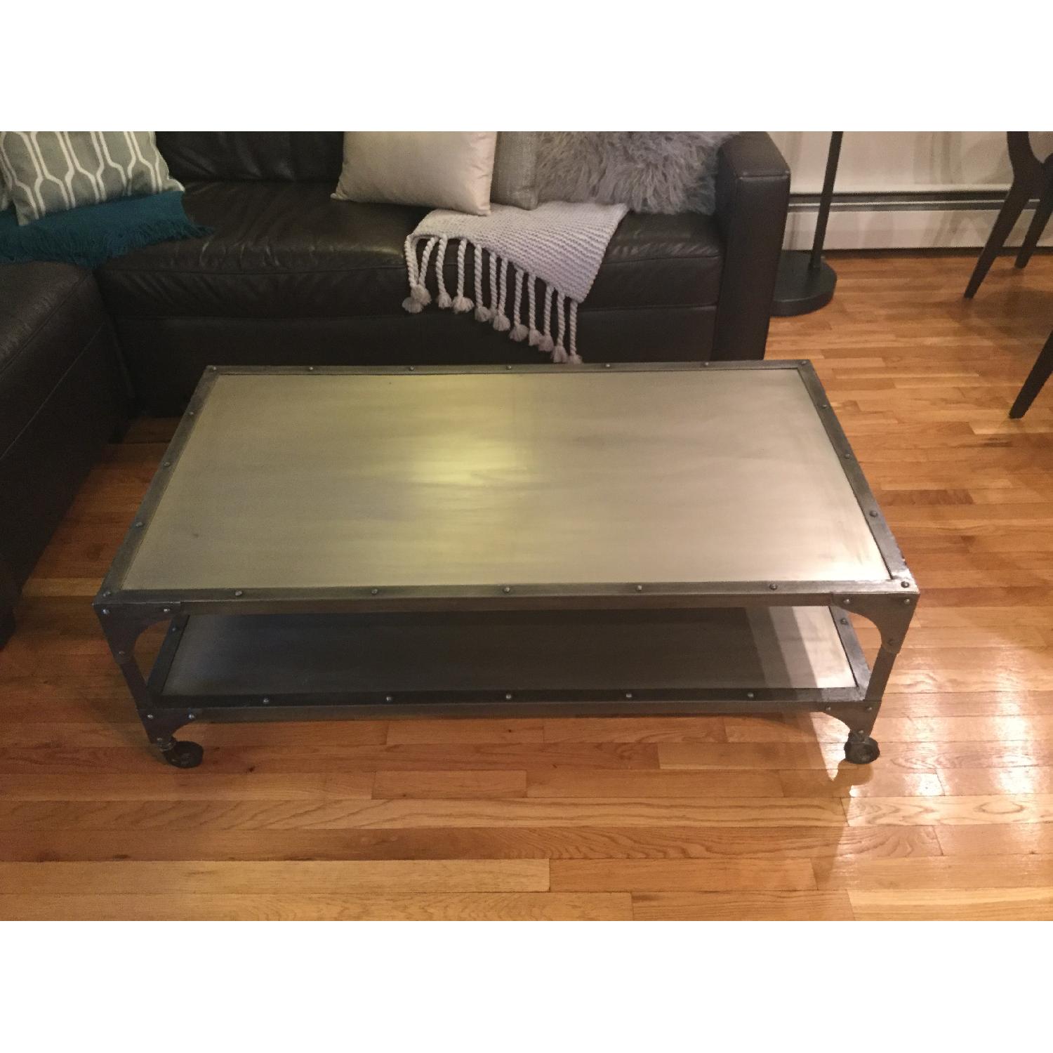 West Elm Antique Finish Coffee Table - image-2