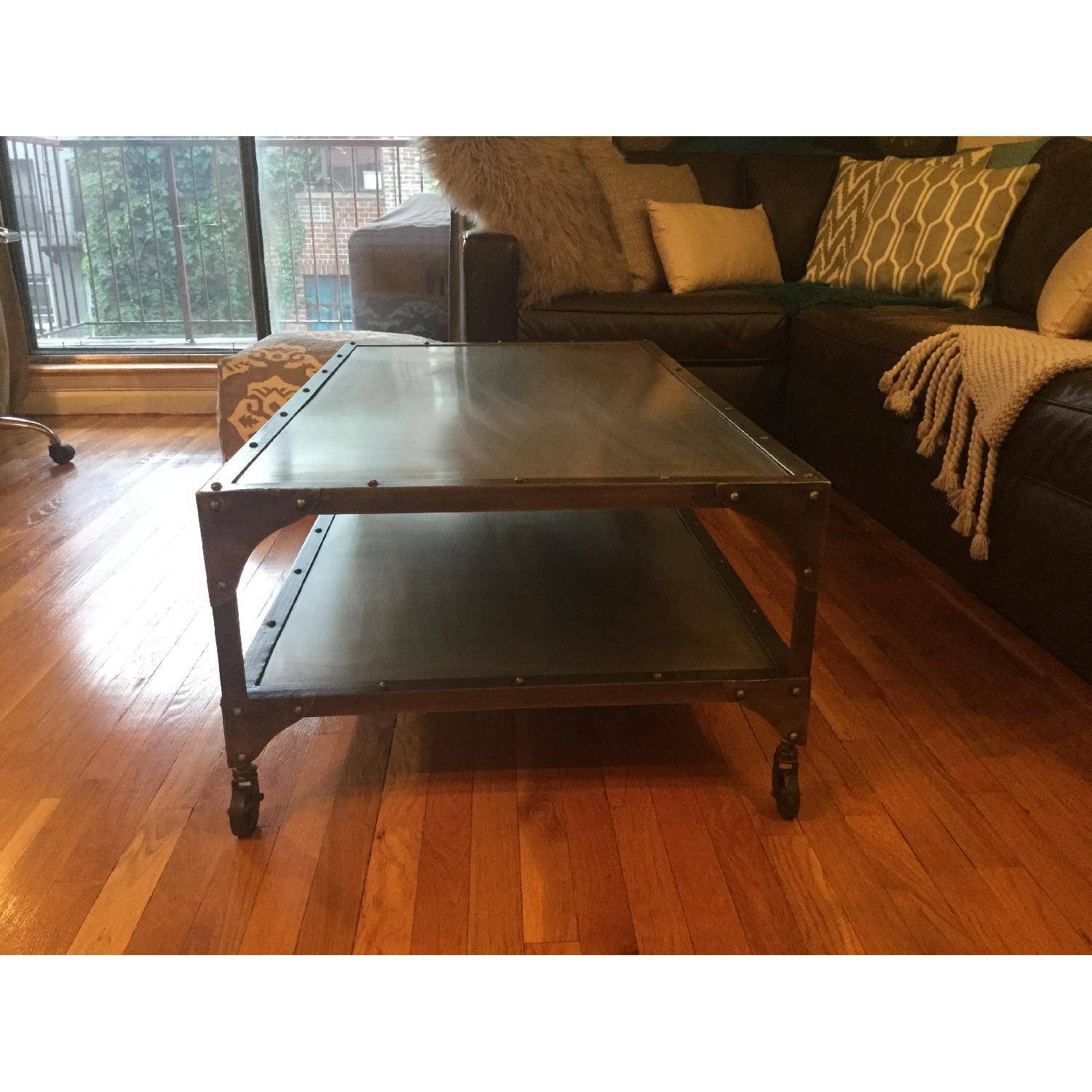 West Elm Antique Finish Coffee Table - image-3
