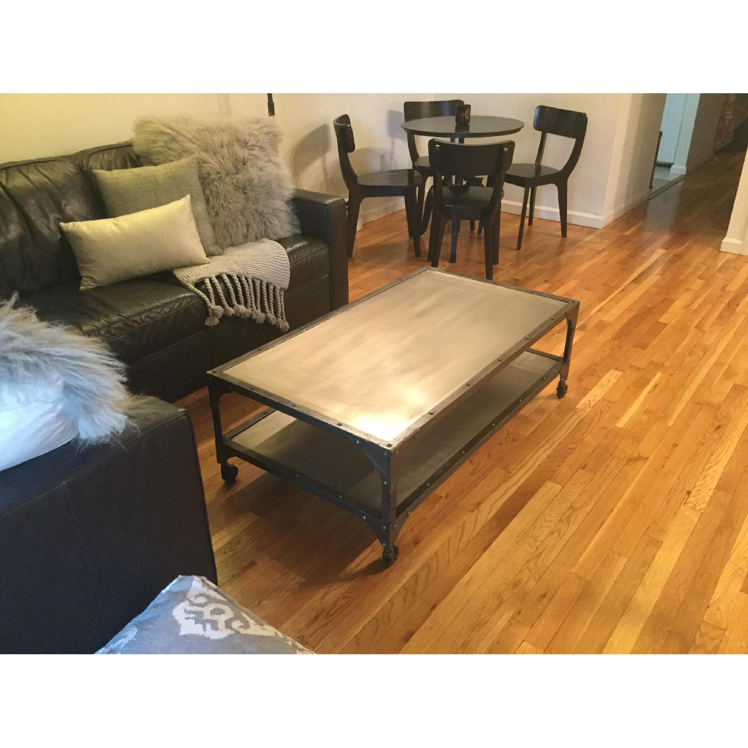 West Elm Antique Finish Coffee Table - image-4