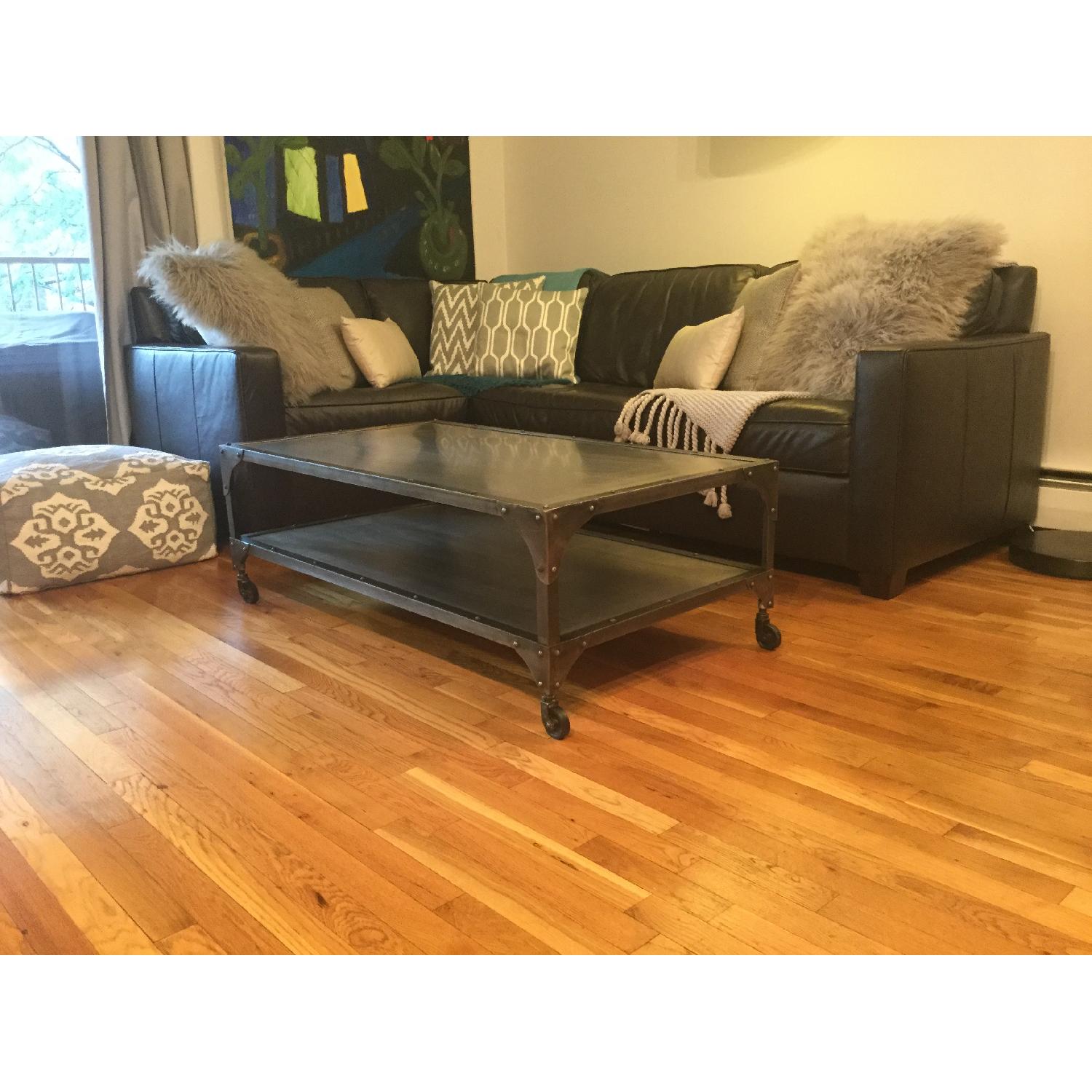 West Elm Antique Finish Coffee Table - image-5